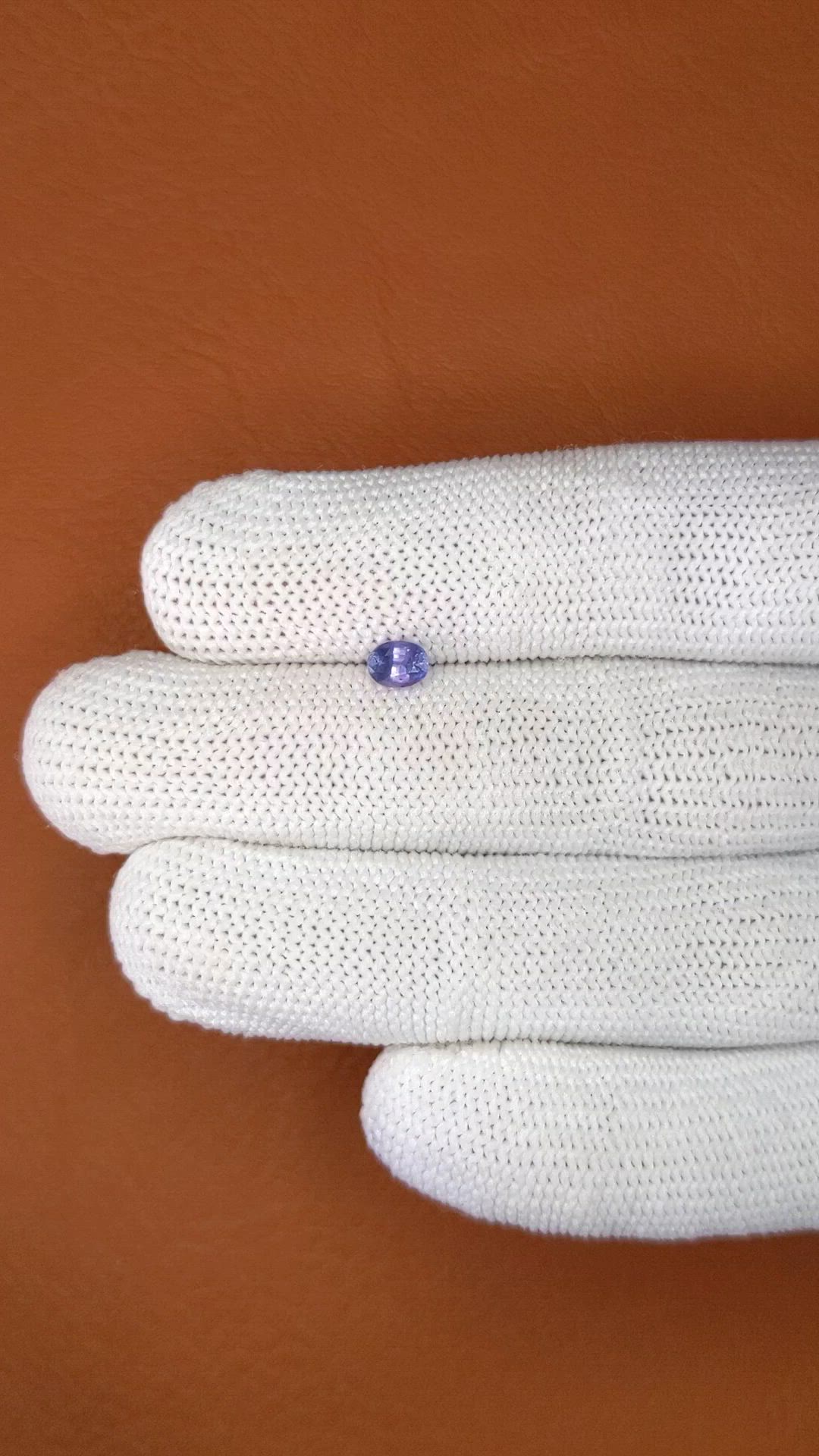 0.49 Ct. Bluish Purple Sapphire from Ceylon (Sri Lanka) Size Video