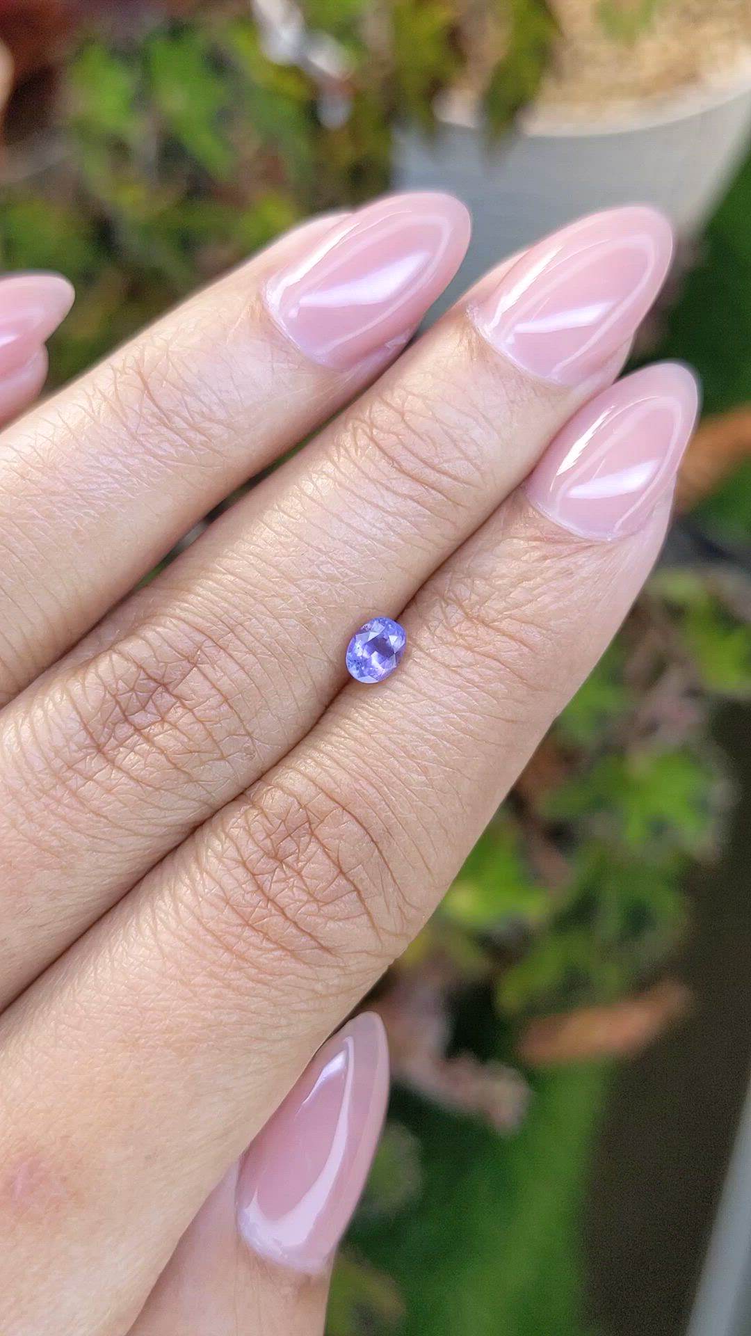 0.49 Ct. Bluish Purple Sapphire from Ceylon (Sri Lanka) Size Video