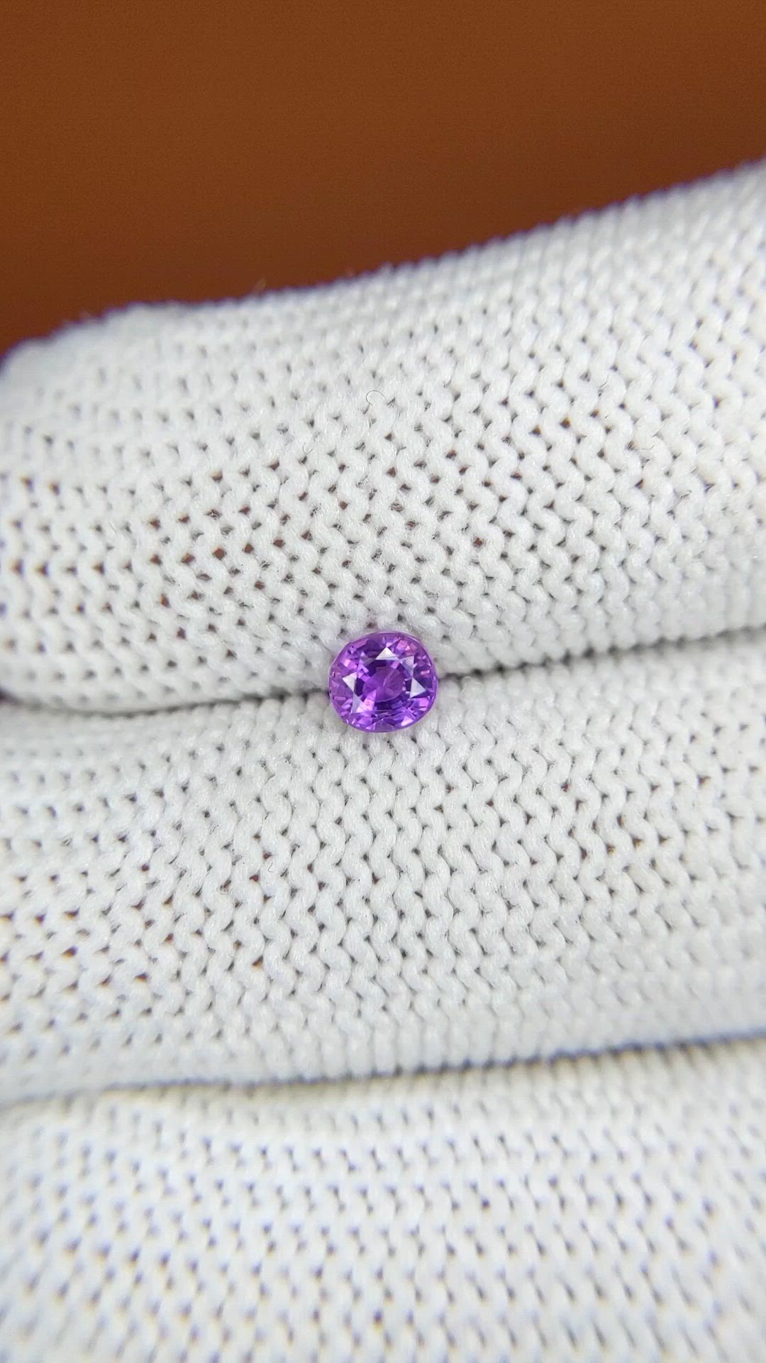 0.38 Ct. Purple Sapphire from Ceylon (Sri Lanka) Size Video
