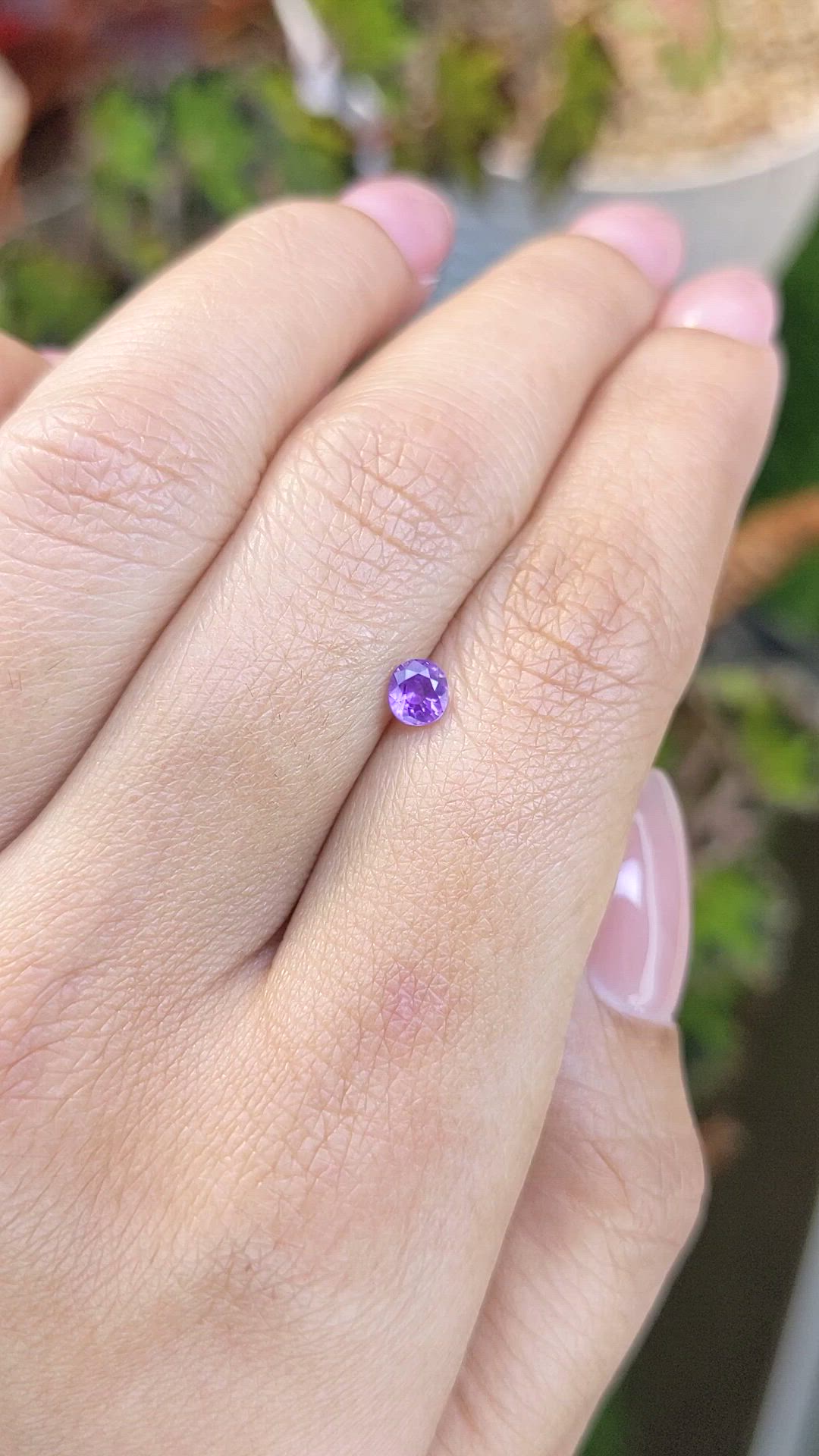 0.38 Ct. Purple Sapphire from Ceylon (Sri Lanka) Size Video