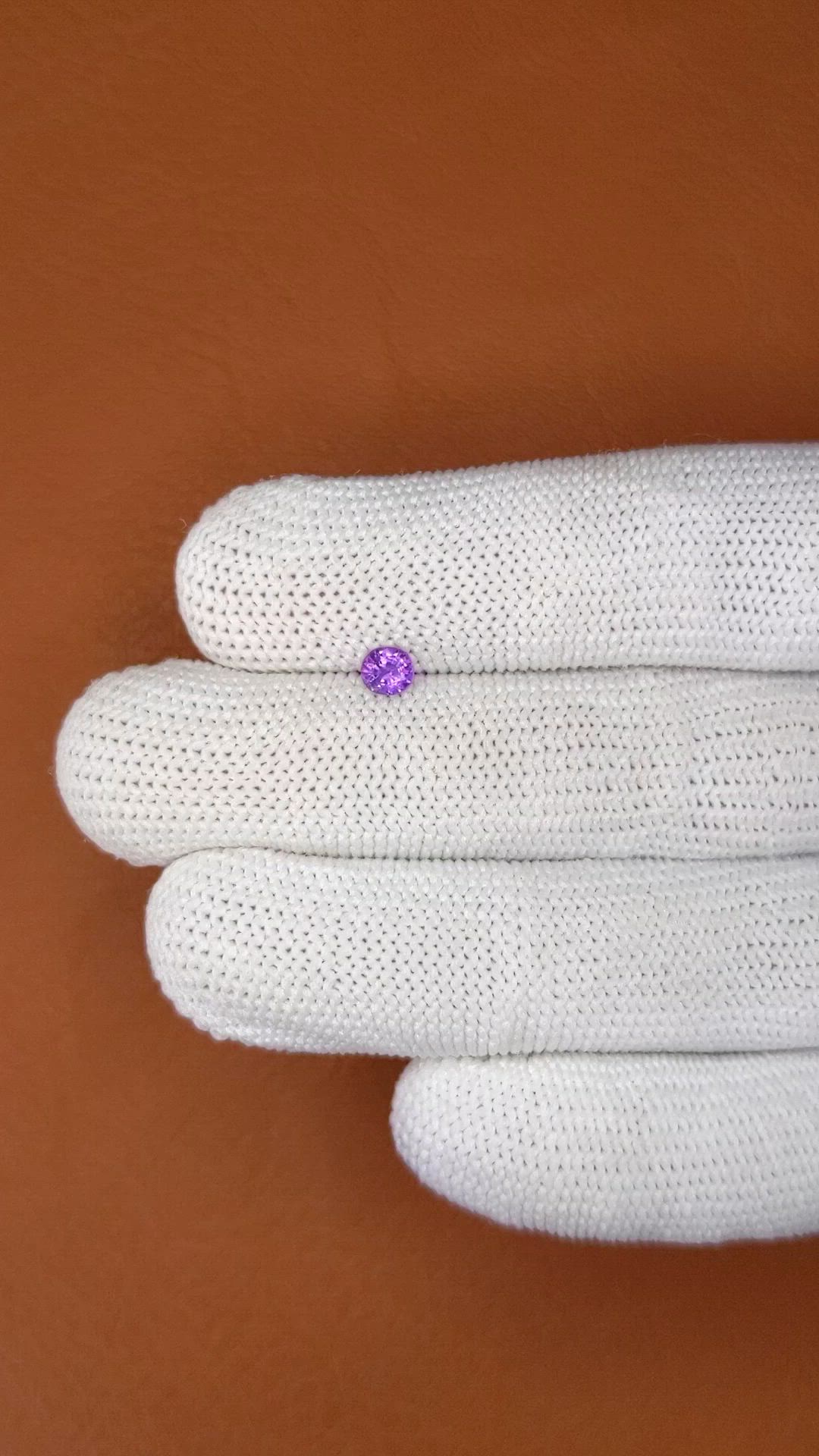 0.38 Ct. Purple Sapphire from Ceylon (Sri Lanka) Size Video