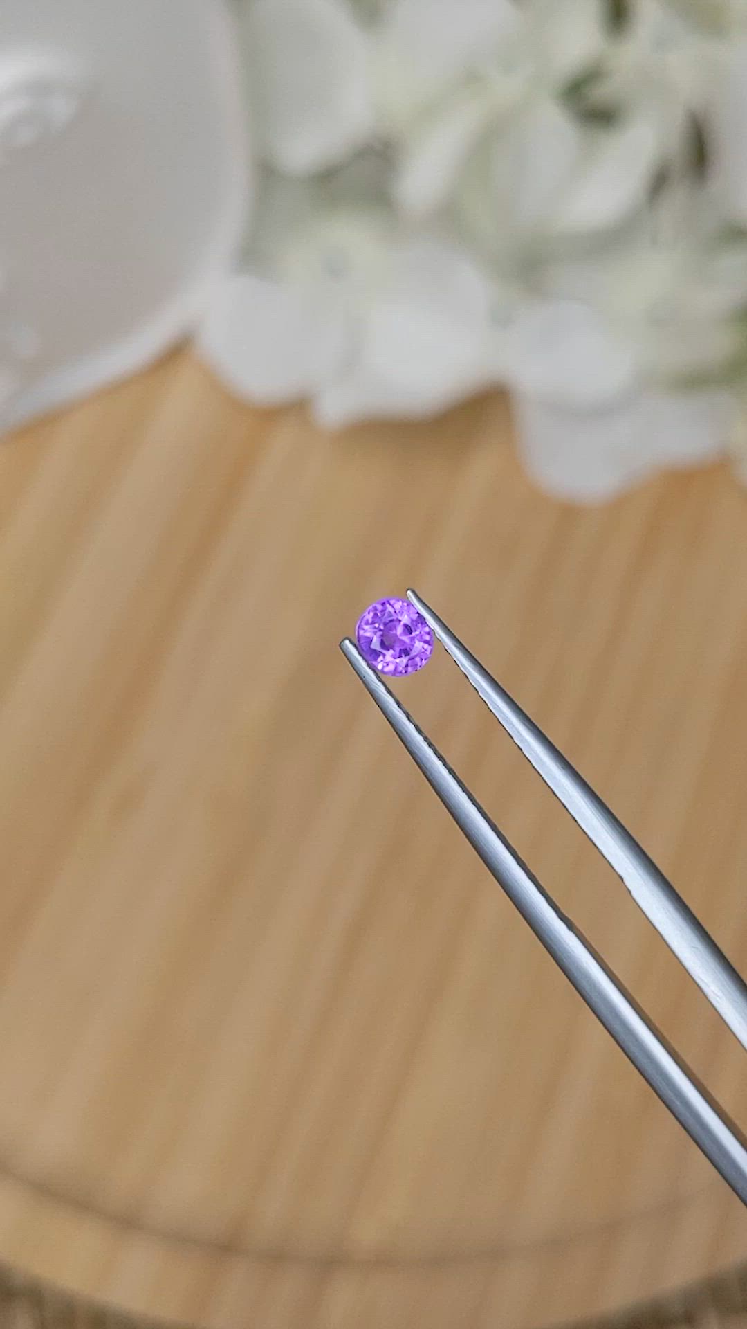 0.38 Ct. Purple Sapphire from Ceylon (Sri Lanka) Size Video