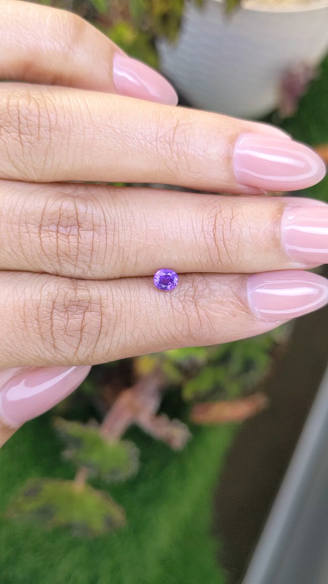0.38 Ct. Purple Sapphire from Ceylon (Sri Lanka) Size Video