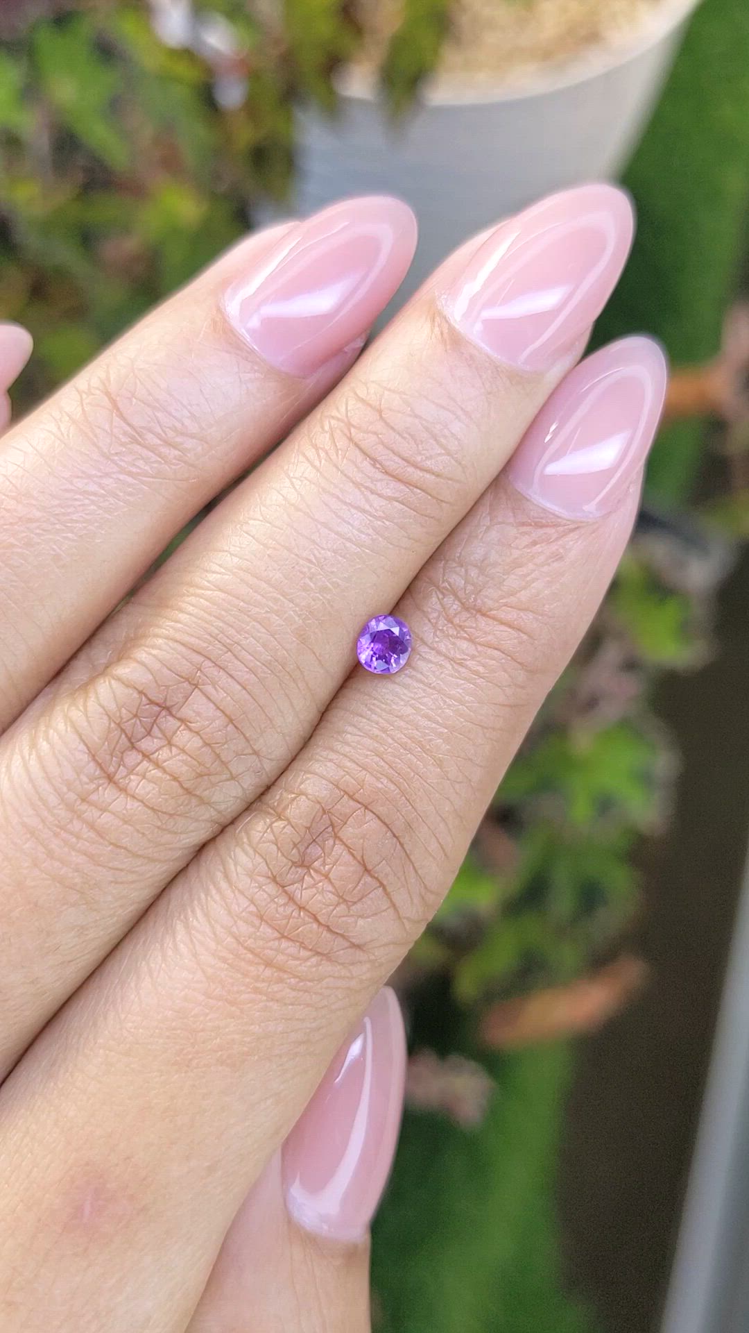 0.38 Ct. Purple Sapphire from Ceylon (Sri Lanka) Size Video