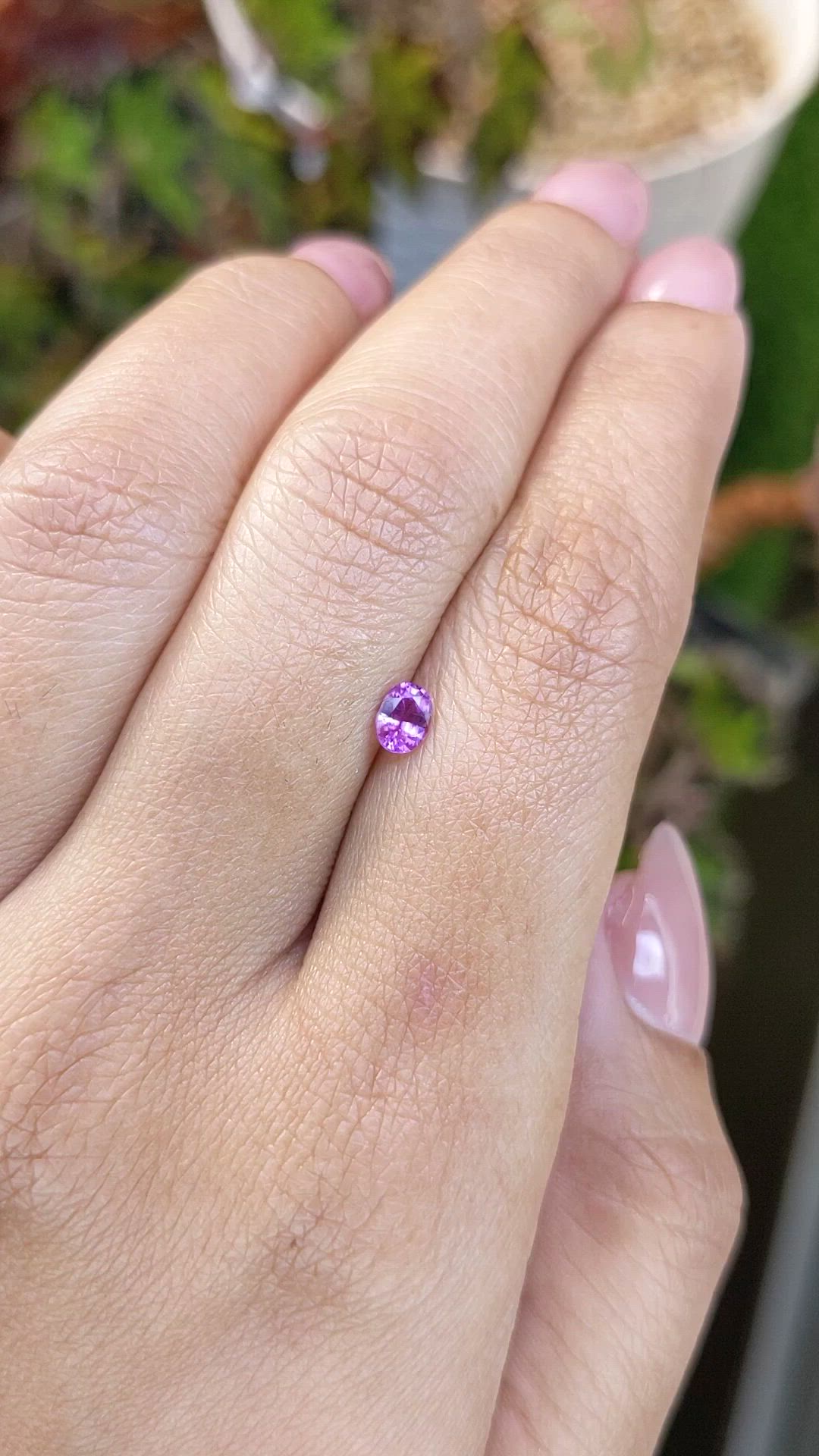 0.35 Ct. Pinkish Purple Sapphire from Ceylon (Sri Lanka) Size Video