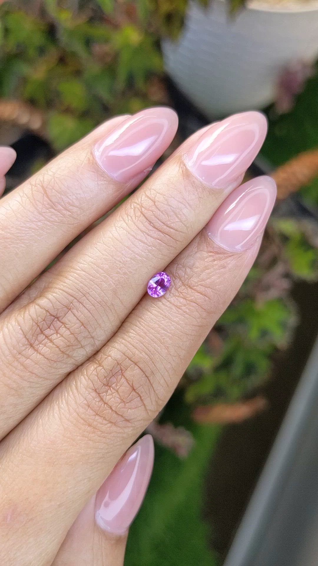 0.35 Ct. Pinkish Purple Sapphire from Ceylon (Sri Lanka) Size Video