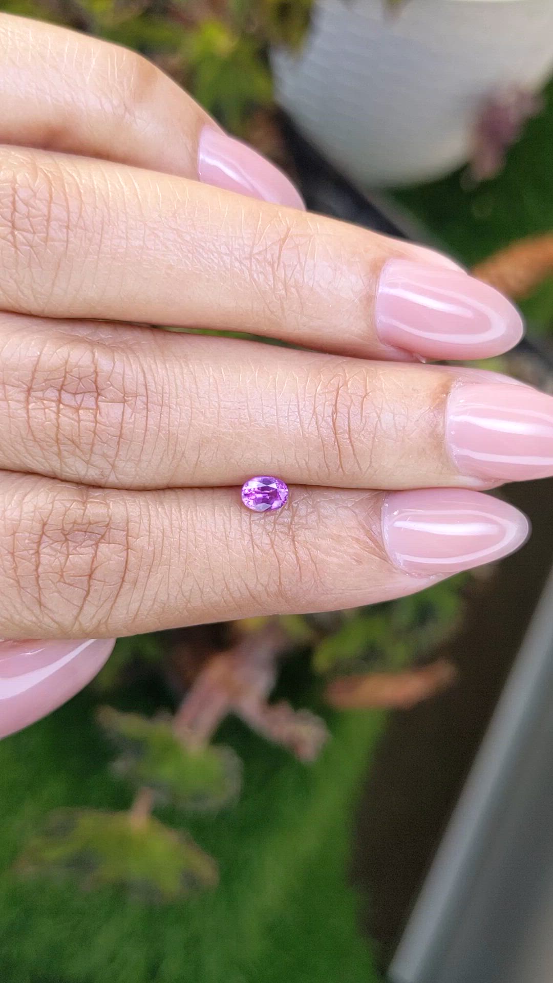 0.35 Ct. Pinkish Purple Sapphire from Ceylon (Sri Lanka) Size Video