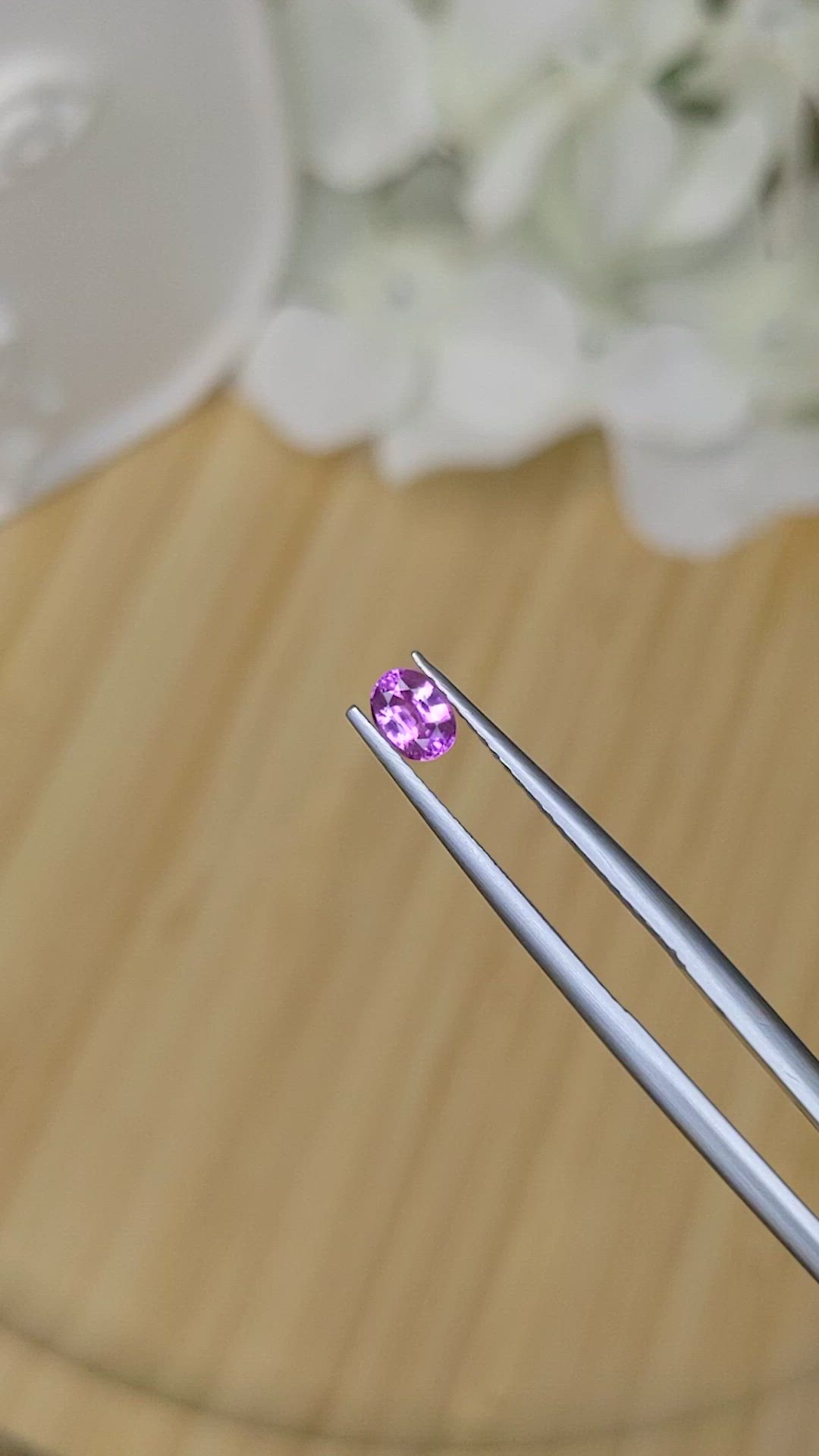 0.35 Ct. Pinkish Purple Sapphire from Ceylon (Sri Lanka) Size Video