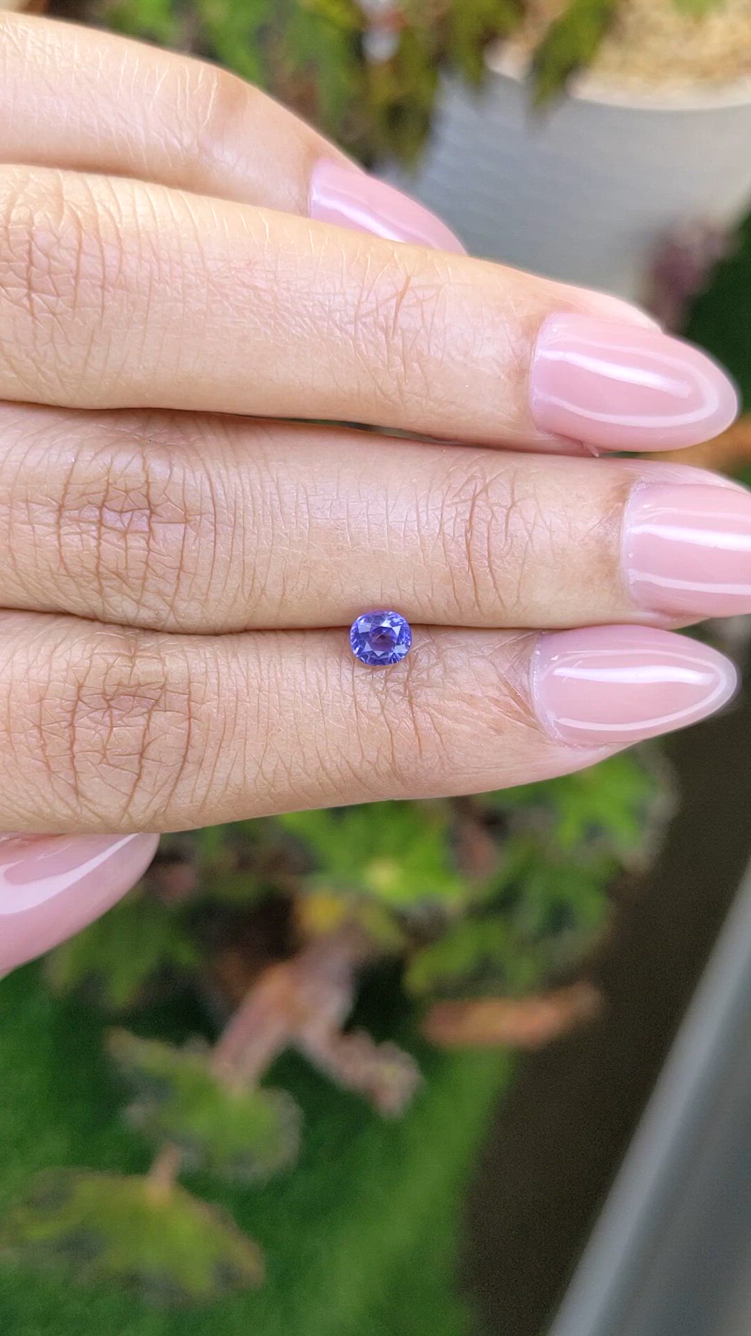 0.55 Ct. Violet Sapphire from Ceylon (Sri Lanka) Size Video
