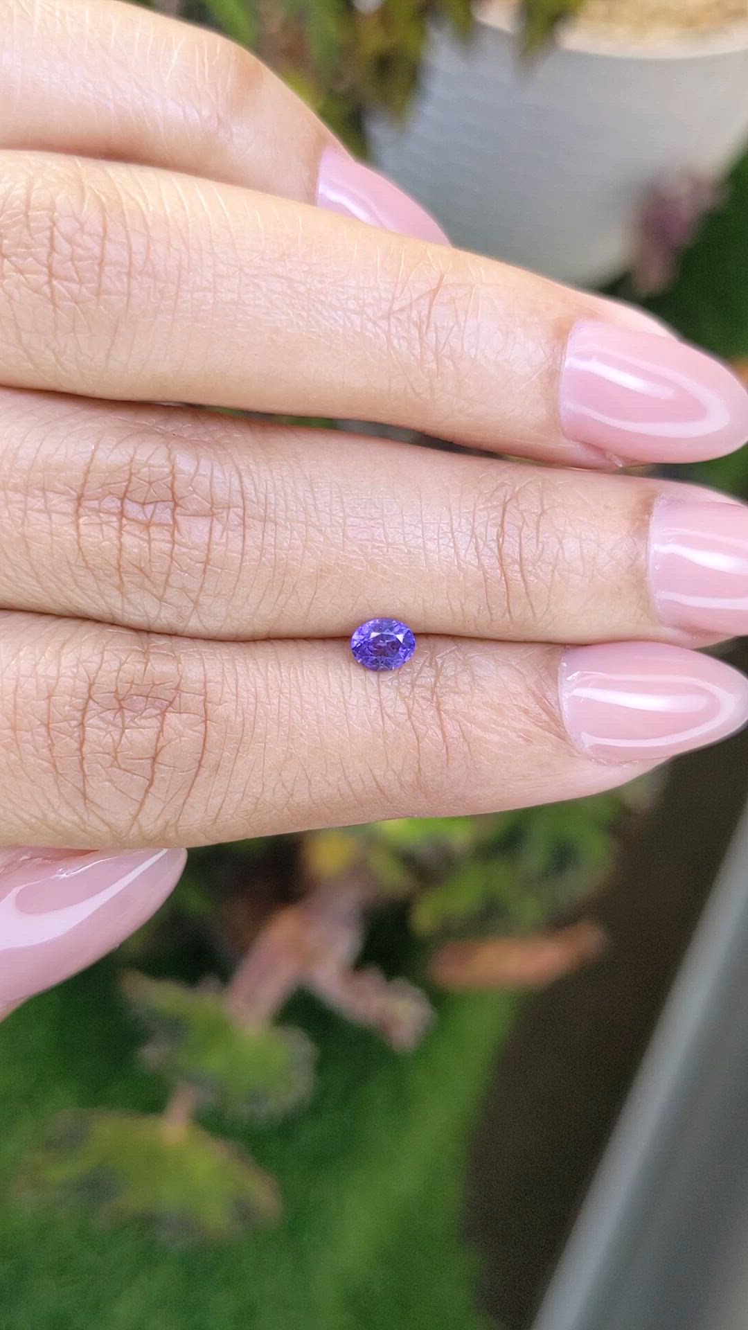 0.36 Ct. Bluish Purple Sapphire from Ceylon (Sri Lanka) Size Video