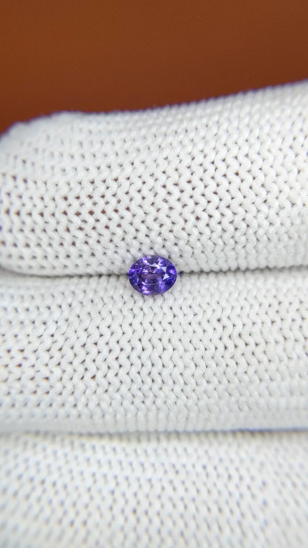 0.36 Ct. Bluish Purple Sapphire from Ceylon (Sri Lanka) Size Video