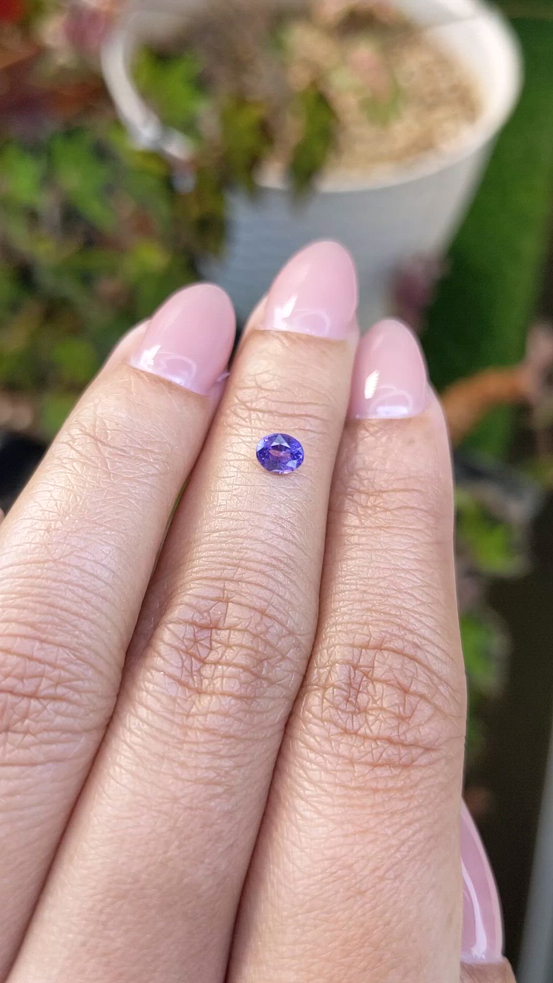 0.36 Ct. Bluish Purple Sapphire from Ceylon (Sri Lanka) Size Video