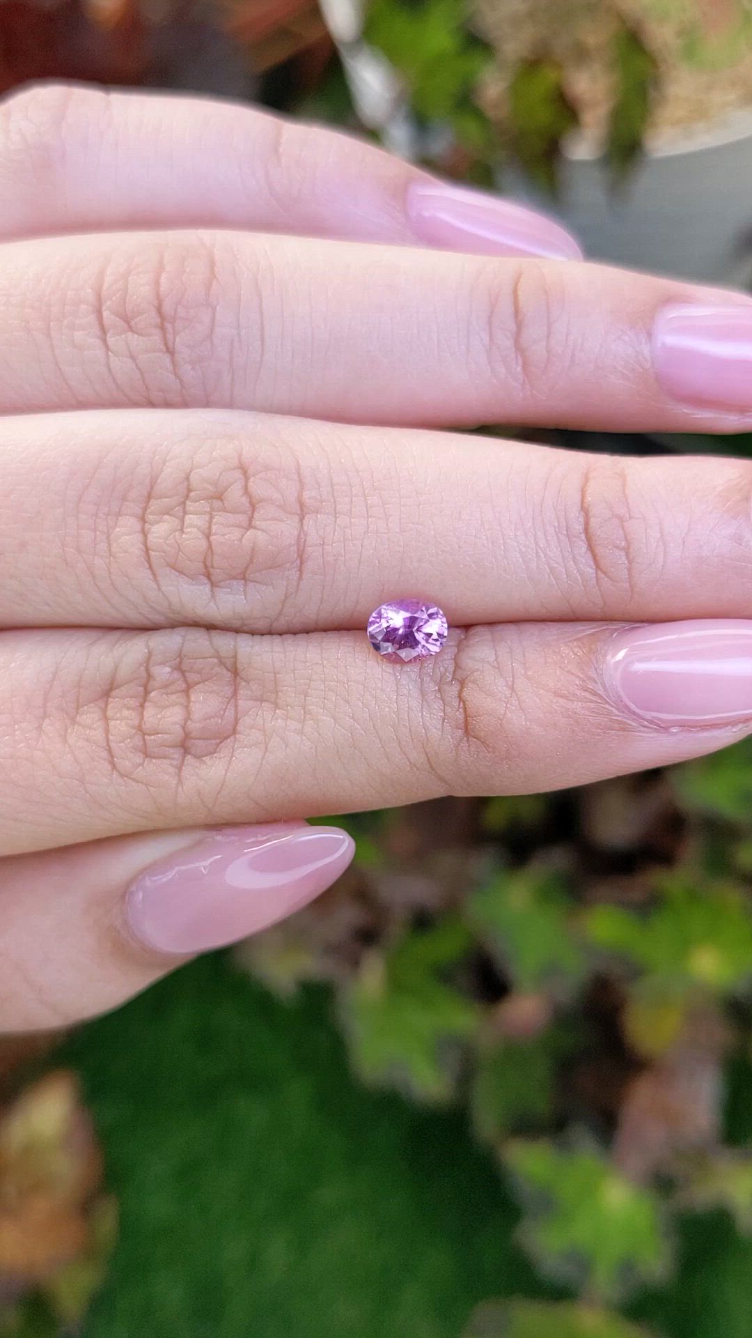 0.70 Ct. Purplish Pink Sapphire from Ceylon (Sri Lanka) Size Video