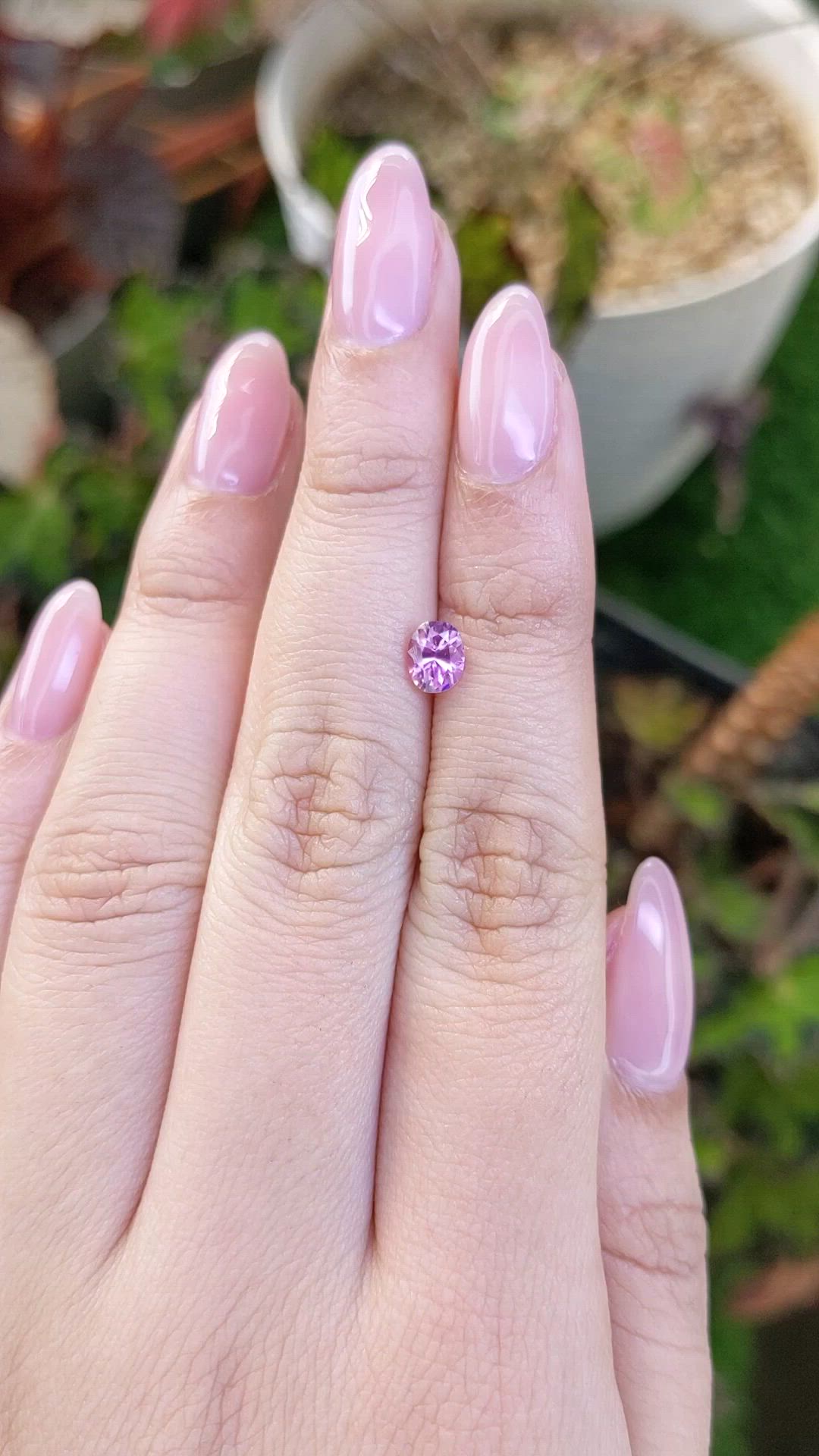 0.70 Ct. Purplish Pink Sapphire from Ceylon (Sri Lanka) Size Video