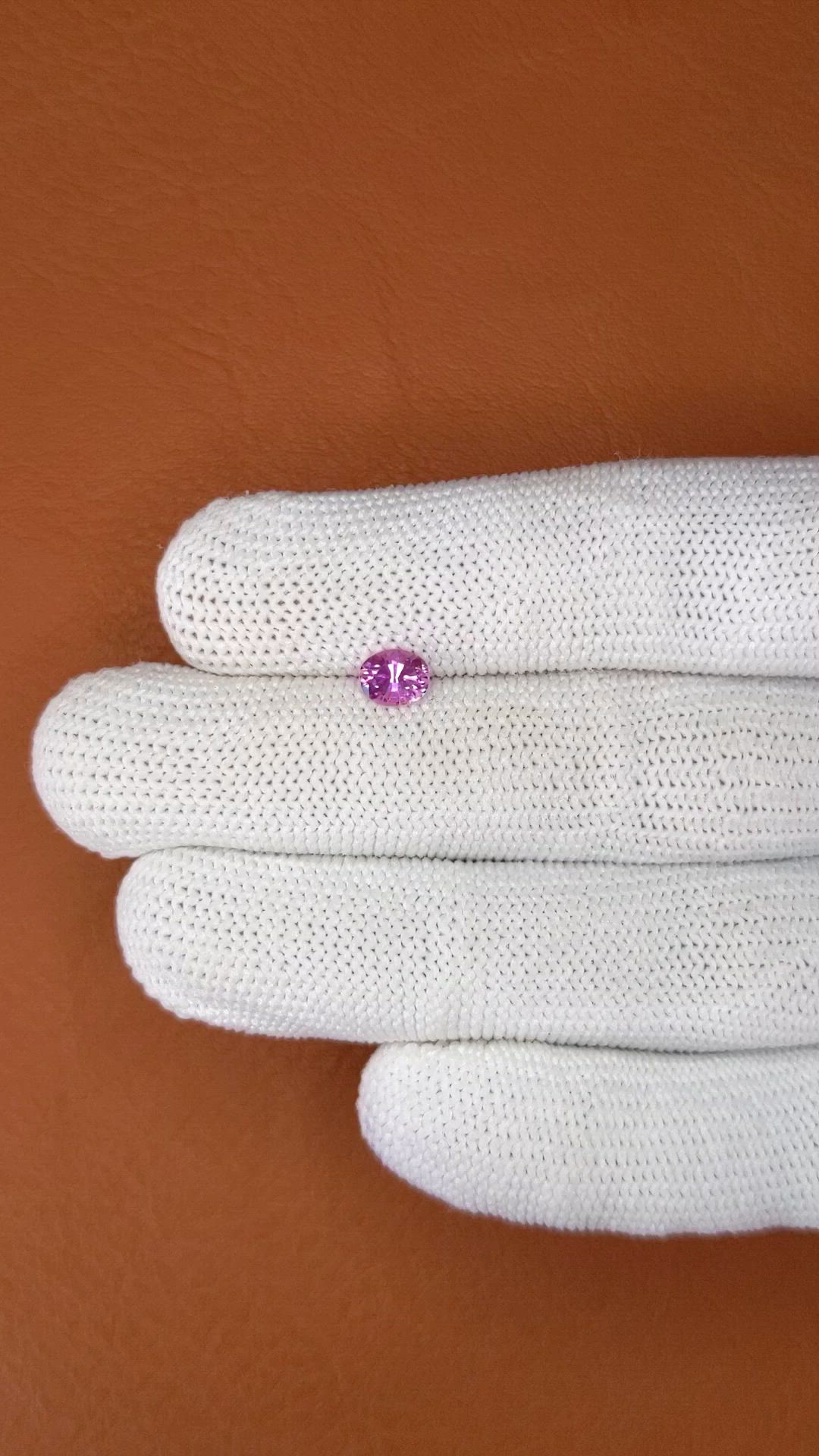 0.70 Ct. Purplish Pink Sapphire from Ceylon (Sri Lanka) Size Video
