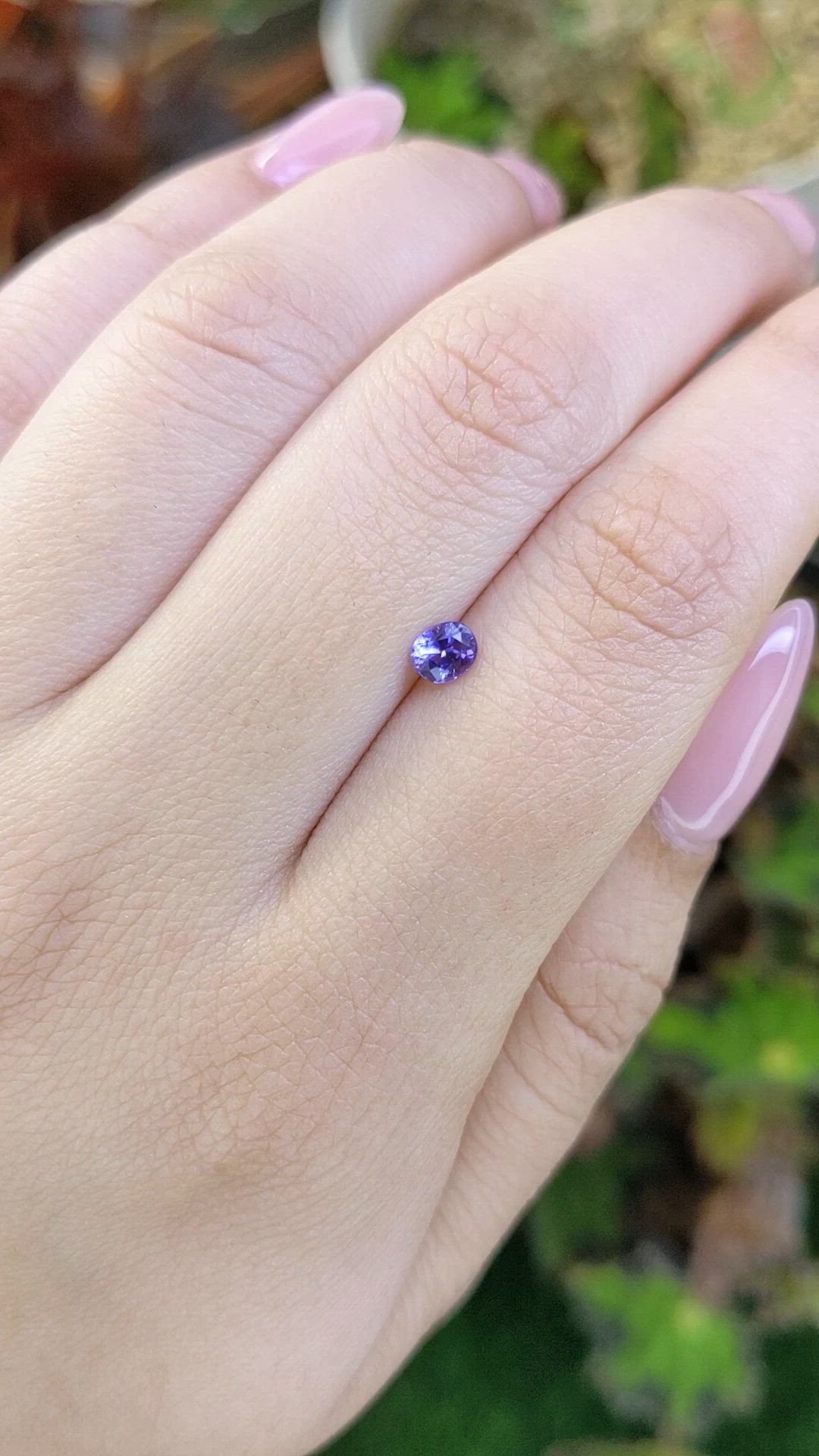 0.40 Ct. Purple Sapphire from Ceylon (Sri Lanka) Size Video
