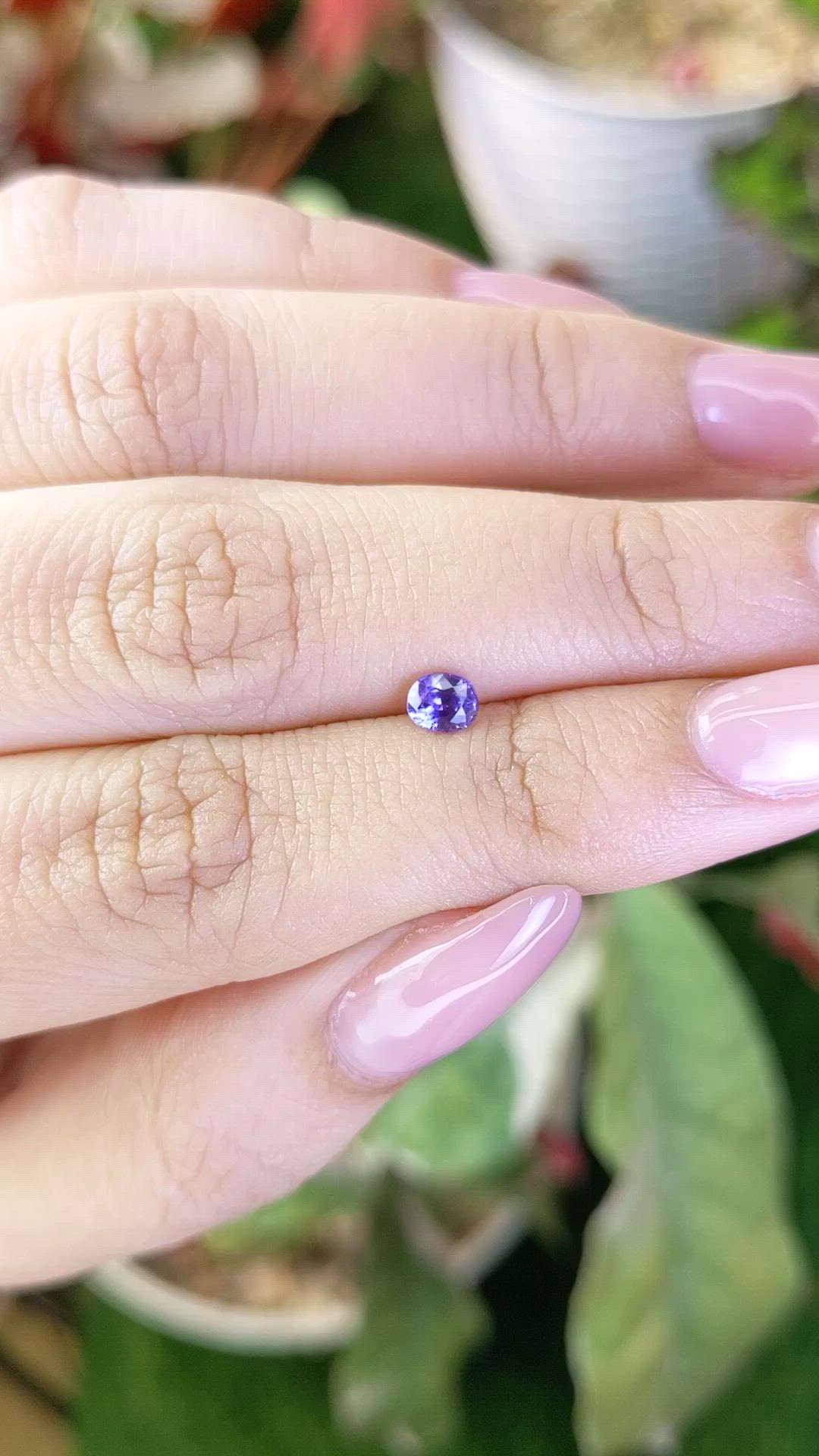 0.40 Ct. Purple Sapphire from Ceylon (Sri Lanka) Size Video