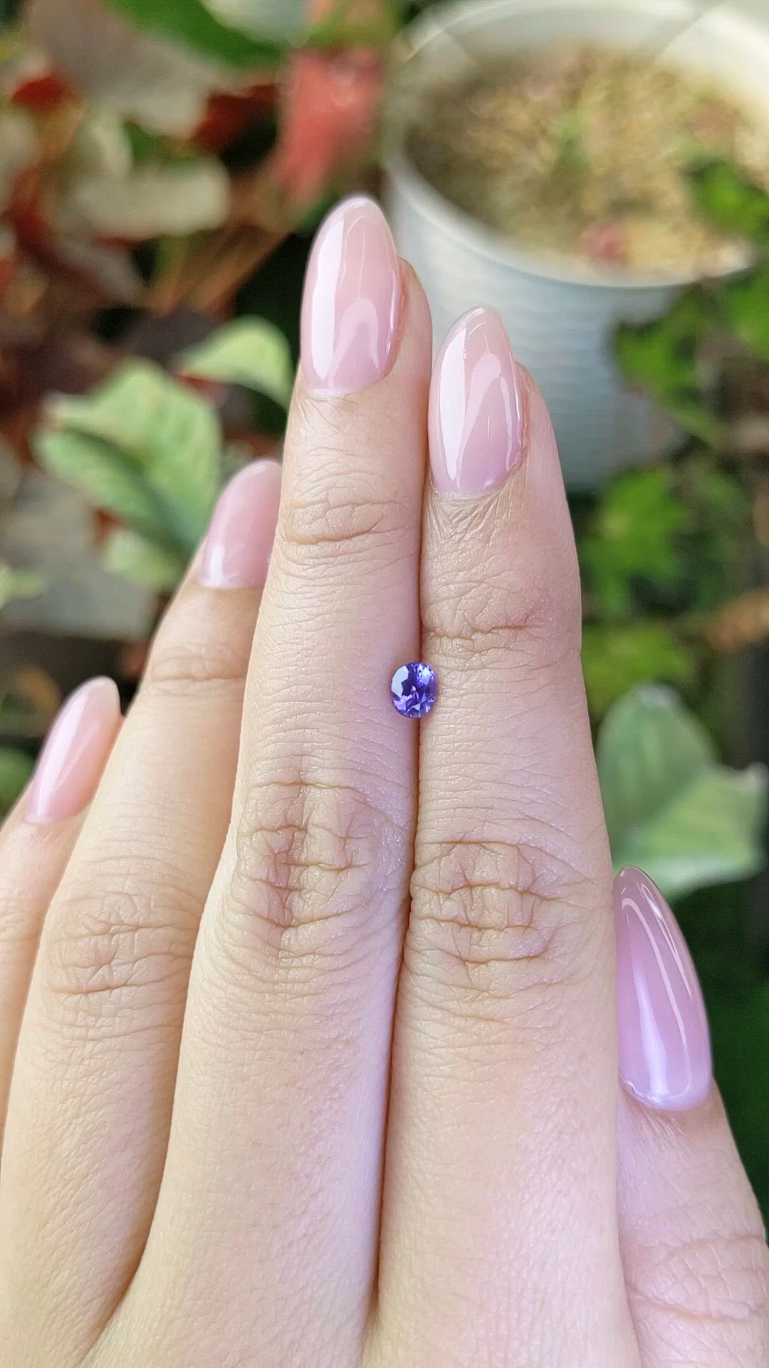 0.40 Ct. Purple Sapphire from Ceylon (Sri Lanka) Size Video