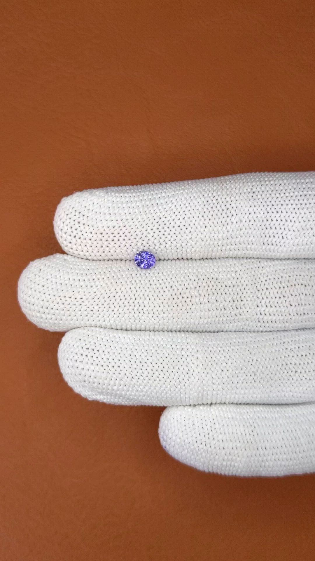 0.40 Ct. Purple Sapphire from Ceylon (Sri Lanka) Size Video