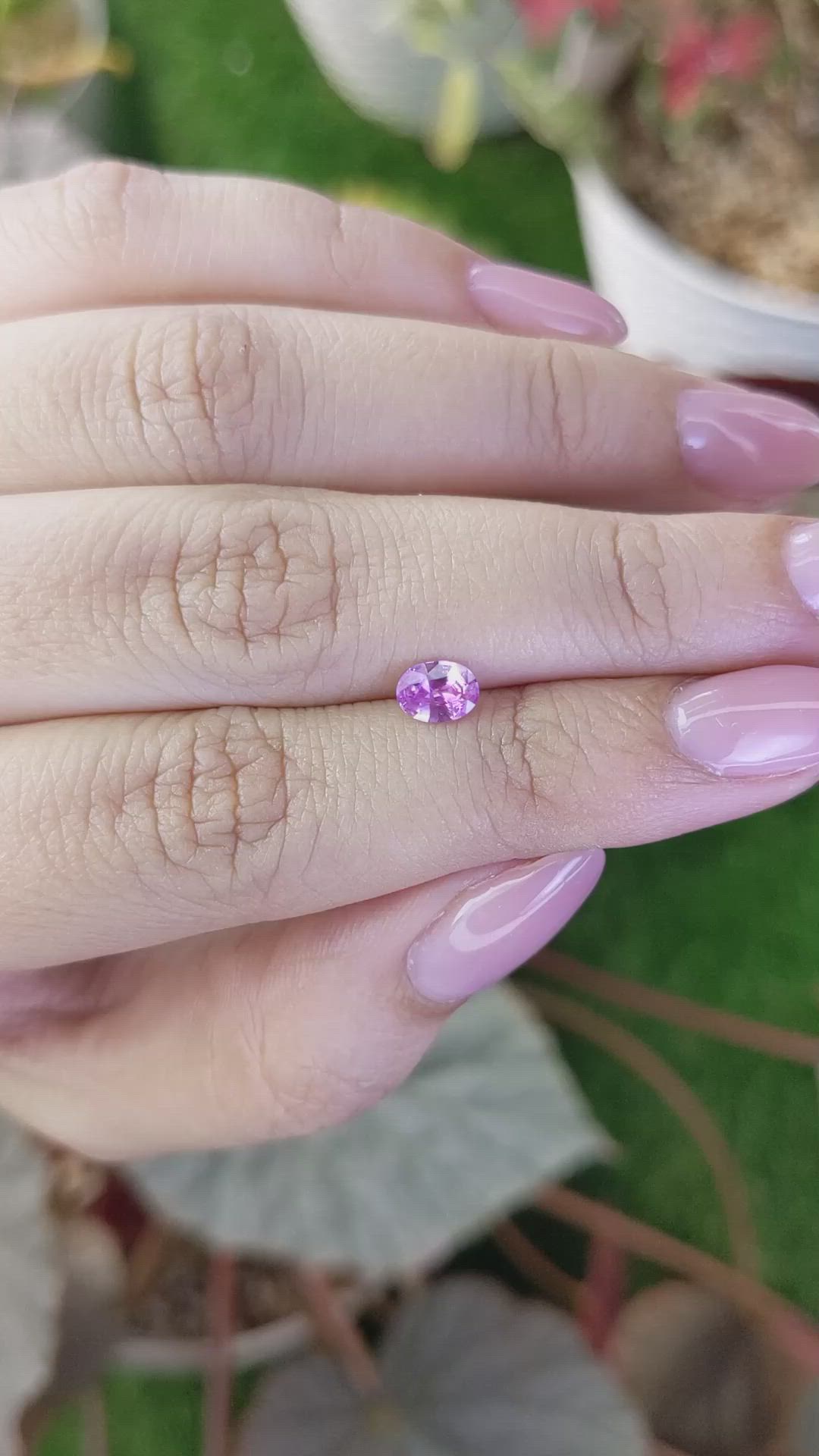 0.50 Ct. Purplish Pink Sapphire from Ceylon (Sri Lanka) Size Video