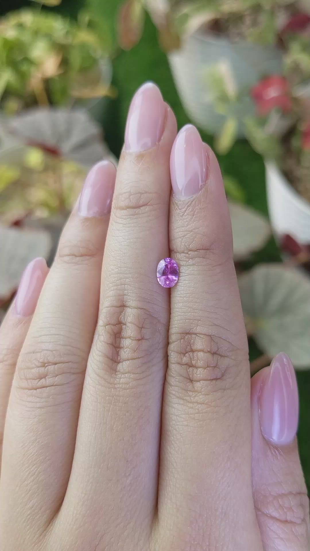 0.50 Ct. Purplish Pink Sapphire from Ceylon (Sri Lanka) Size Video