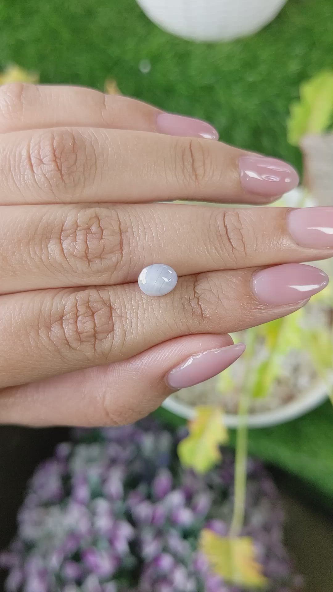 2.47 Ct. Bluish Grey Star Sapphire from Ceylon (Sri Lanka) Size Video
