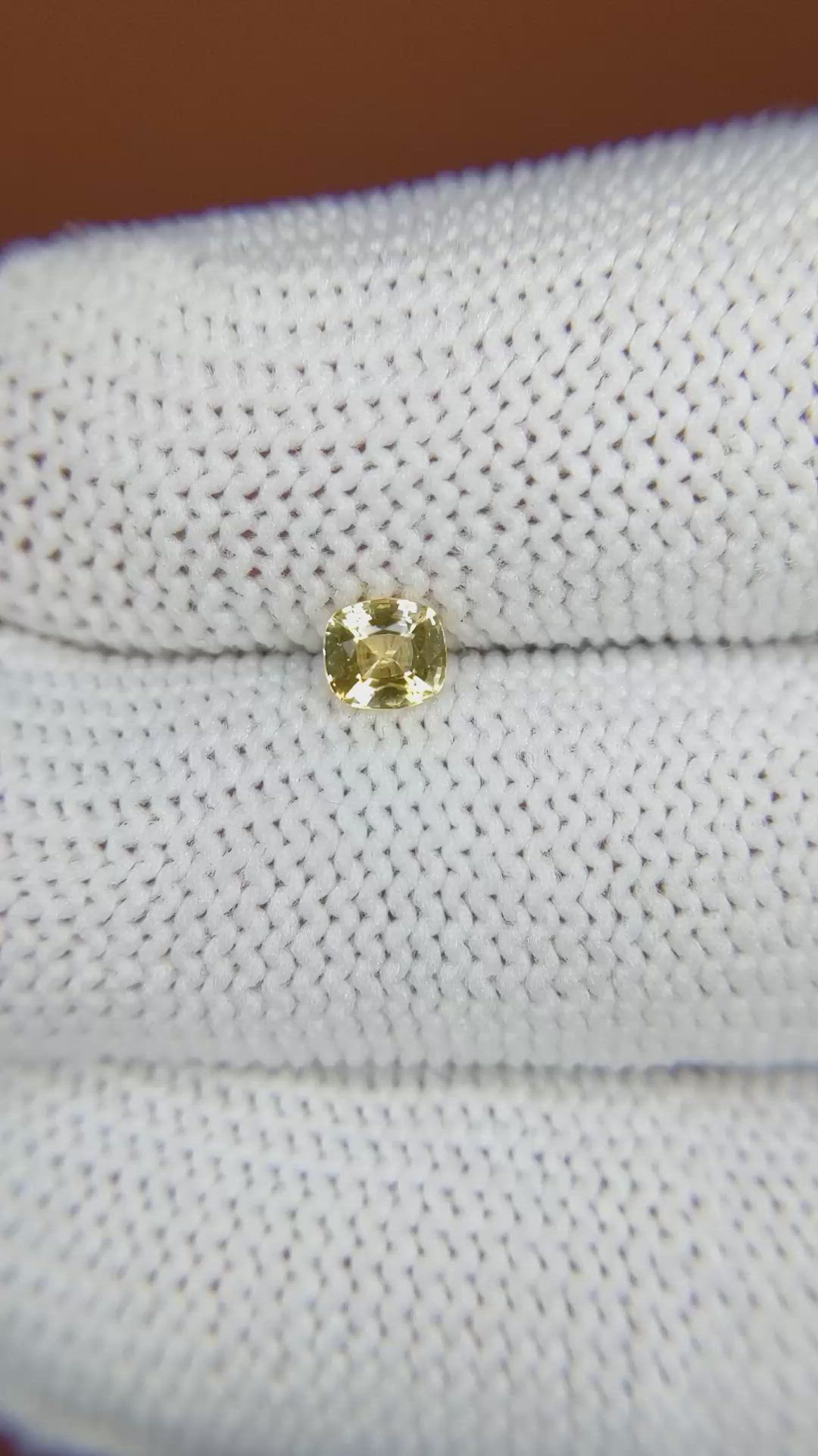 0.40 Ct. Yellow Sapphire from Ceylon (Sri Lanka) Size Video