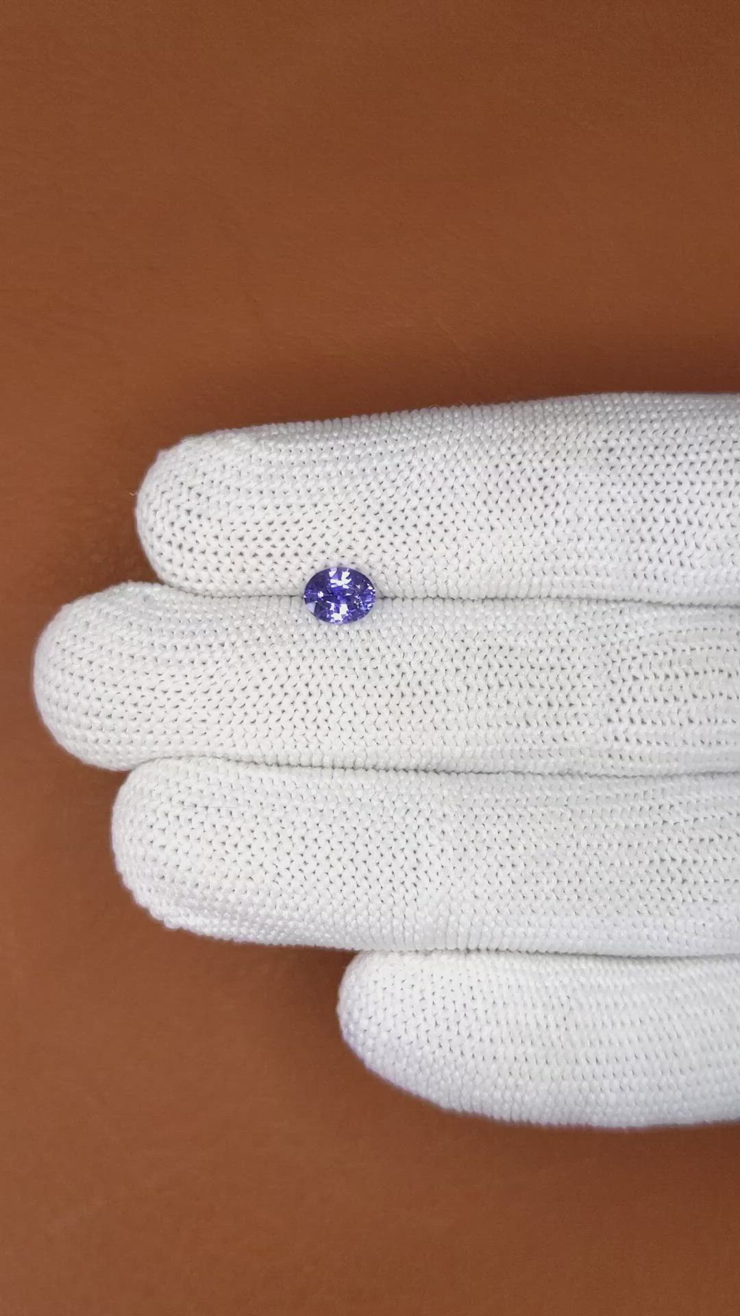 0.72 Ct. Blue Sapphire from Ceylon (Sri Lanka) Size Video
