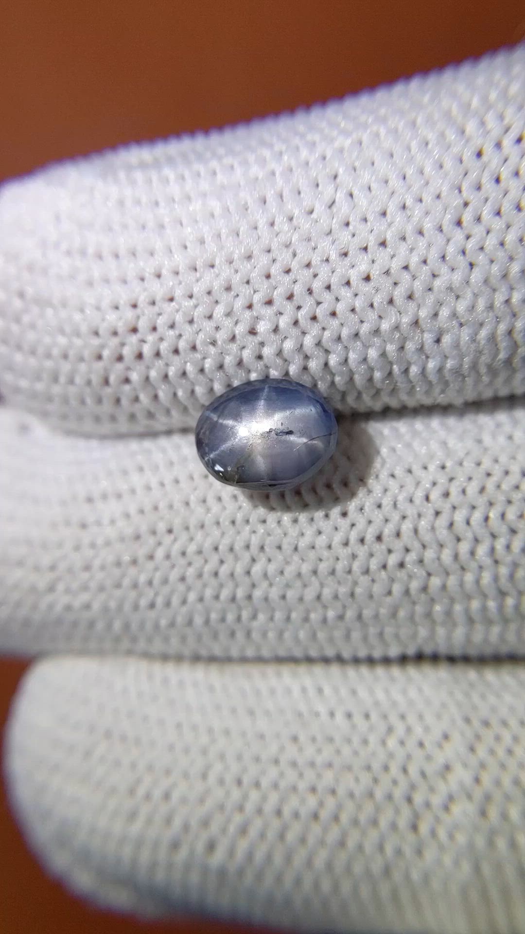 2.59 Ct. Greyish Blue Star Sapphire from Ceylon (Sri Lanka) Size Video