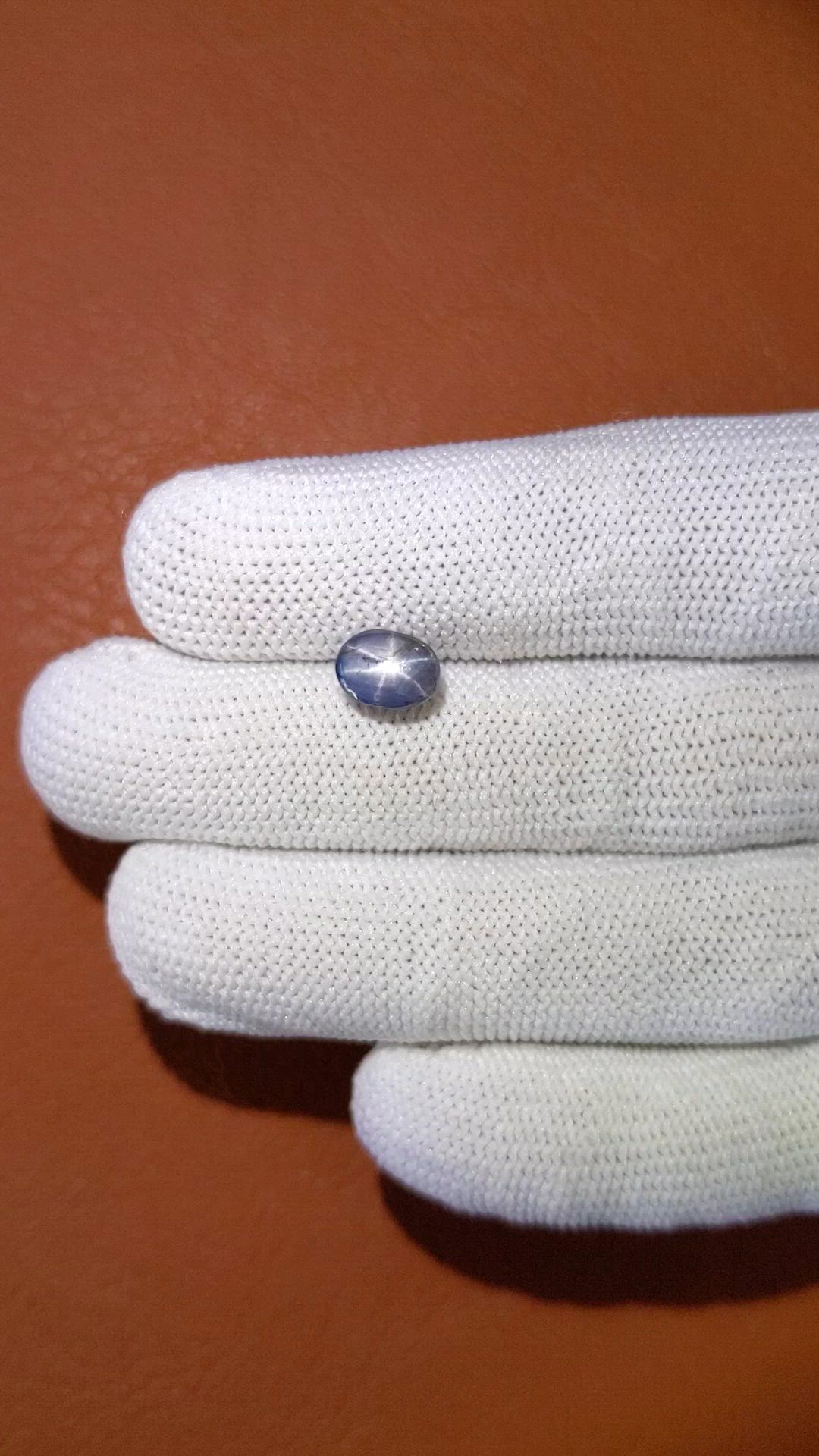 2.59 Ct. Greyish Blue Star Sapphire from Ceylon (Sri Lanka) Size Video