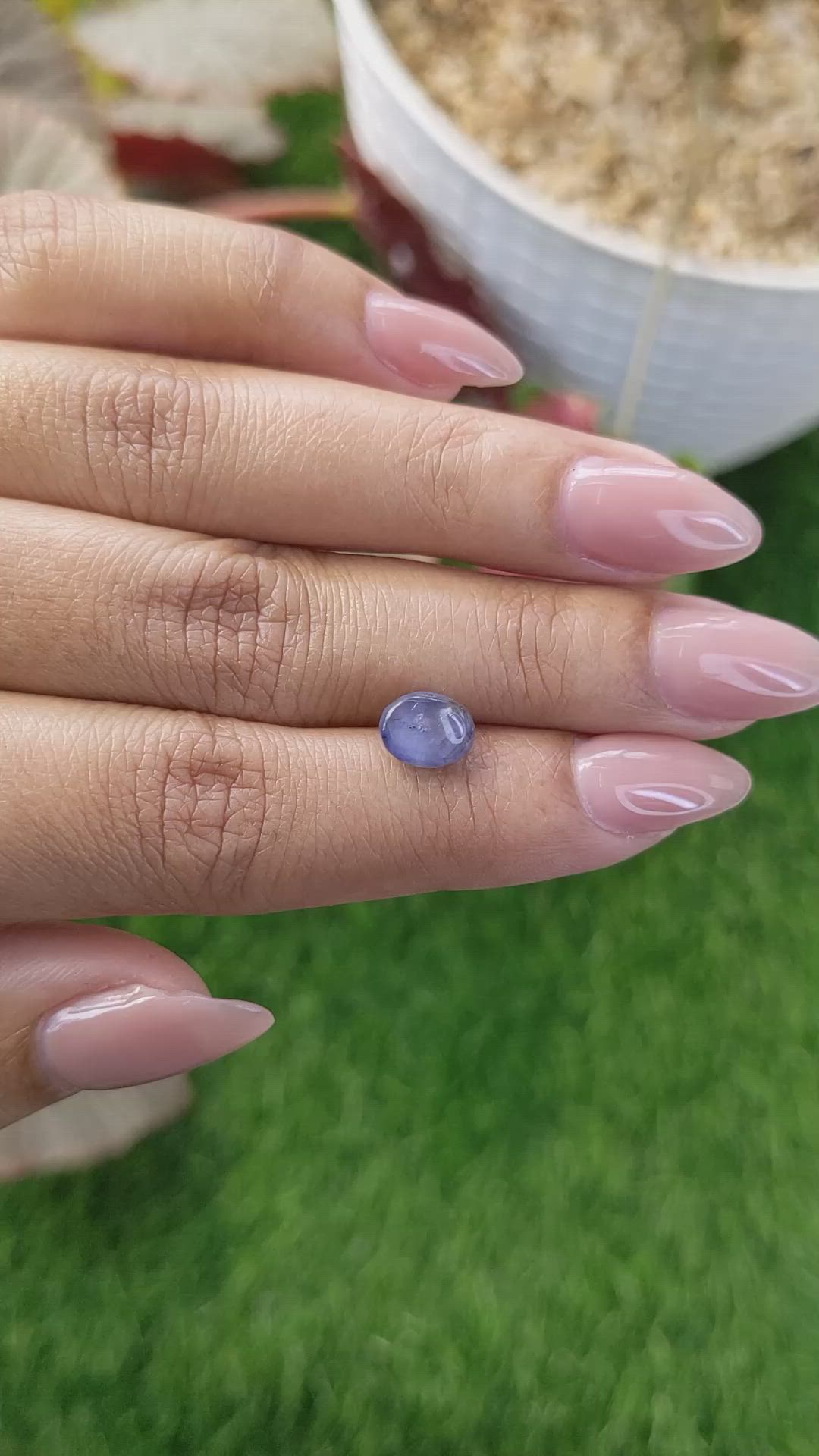 2.59 Ct. Greyish Blue Star Sapphire from Ceylon (Sri Lanka) Size Video