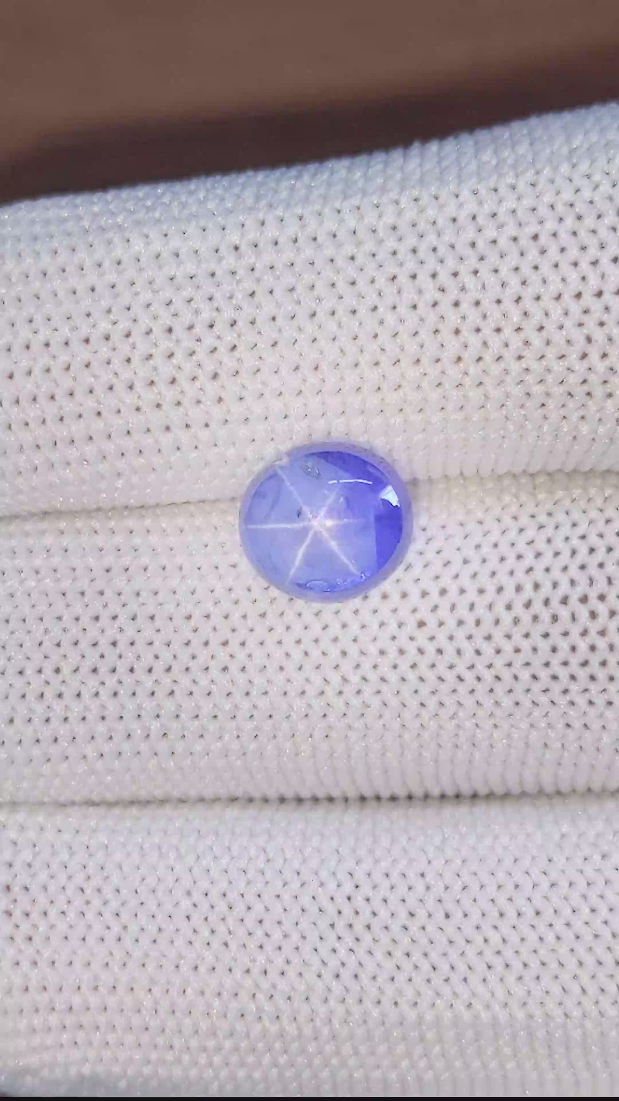 5.53 Ct. Purplish Blue Star Sapphire from Ceylon (Sri Lanka) Size Video
