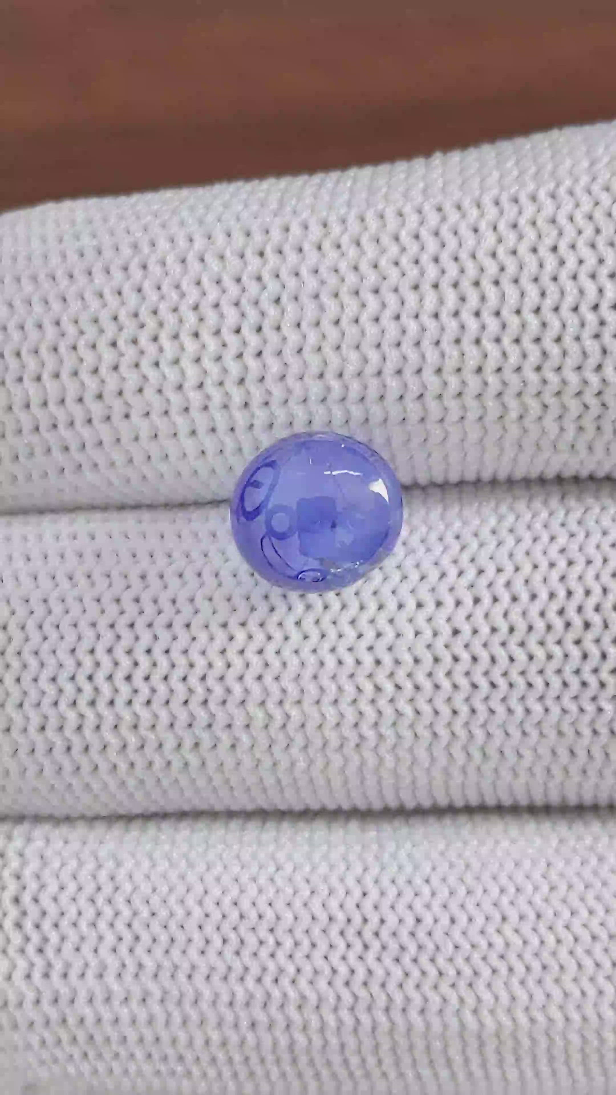 5.53 Ct. Purplish Blue Star Sapphire from Ceylon (Sri Lanka) Size Video