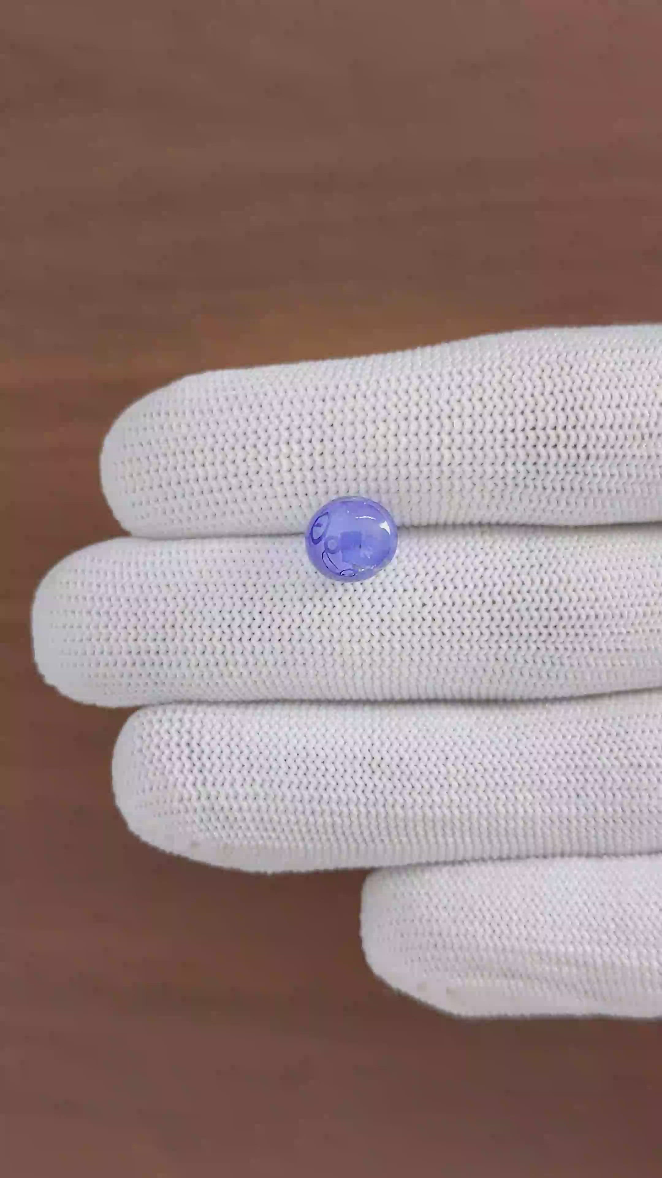 5.53 Ct. Purplish Blue Star Sapphire from Ceylon (Sri Lanka) Size Video