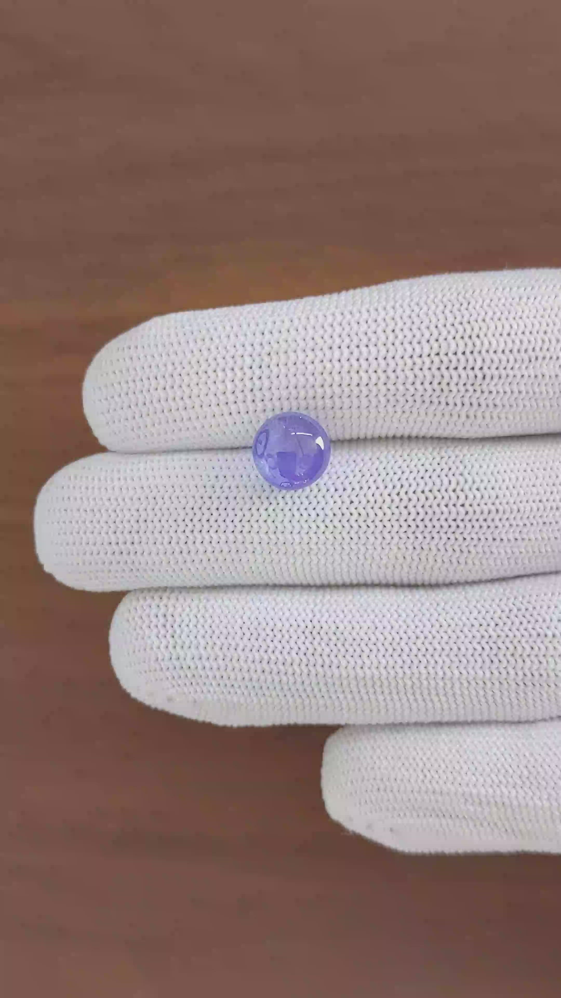 6.17 Ct. Bluish Purple Star Sapphire from Ceylon (Sri Lanka) Size Video