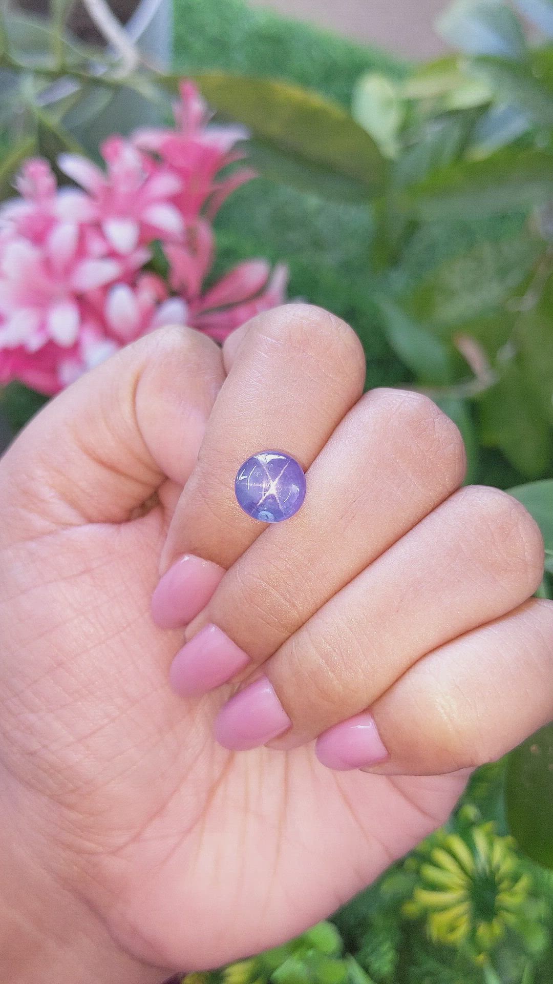 6.17 Ct. Bluish Purple Star Sapphire from Ceylon (Sri Lanka) Size Video