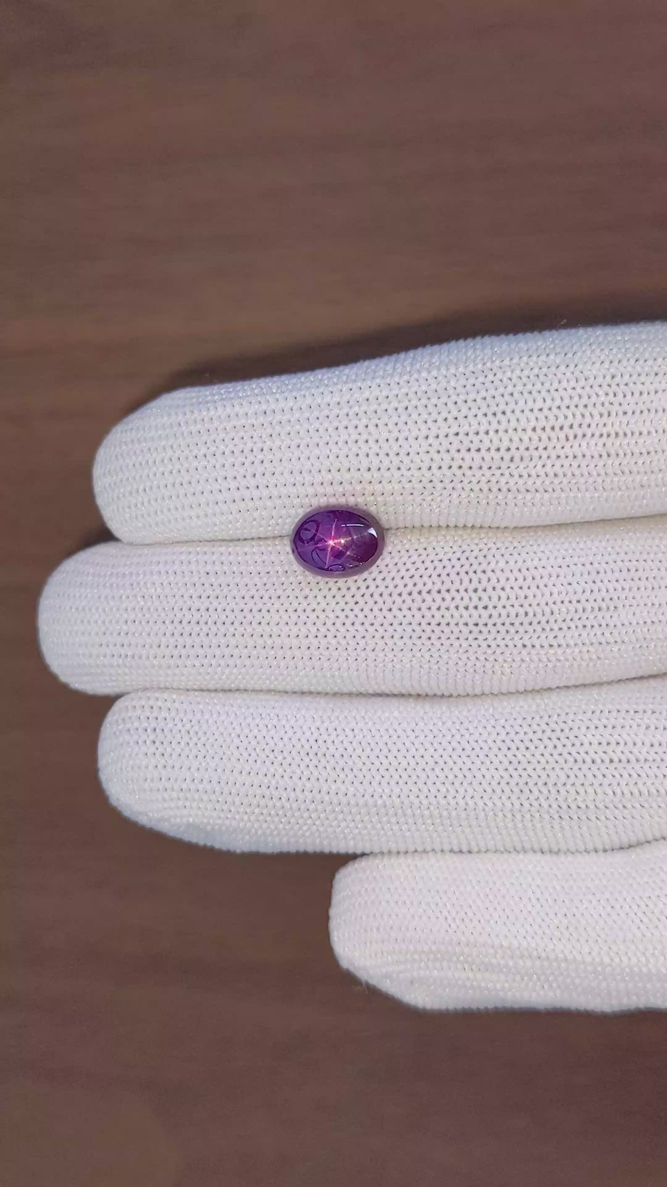 5.06 Ct. Purple Star Sapphire from Ceylon (Sri Lanka) Size Video