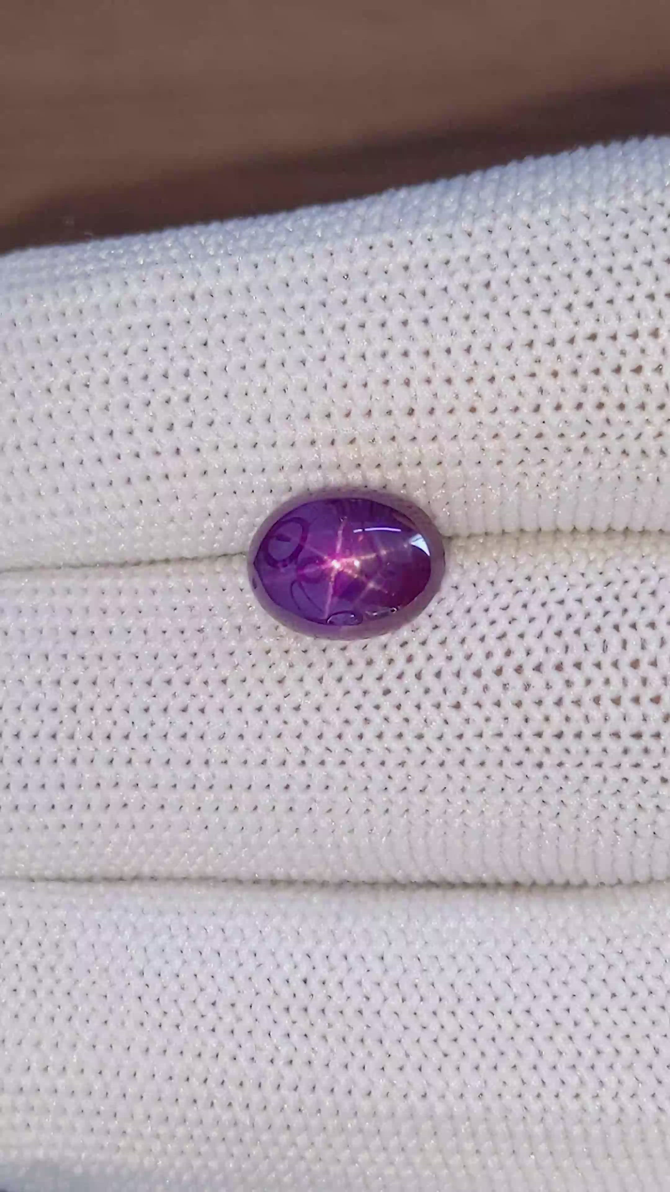 5.06 Ct. Purple Star Sapphire from Ceylon (Sri Lanka) Size Video