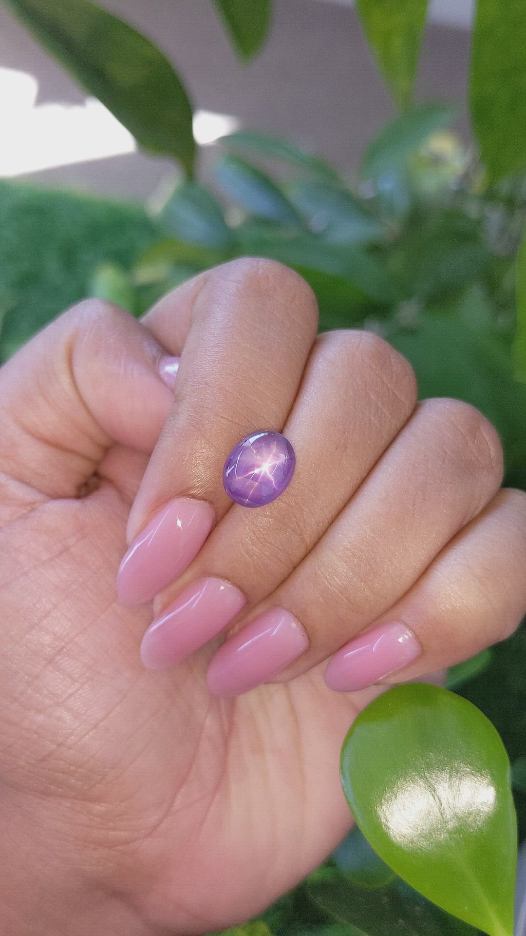 5.27 Ct. Purple Star Sapphire from Ceylon (Sri Lanka) Size Video