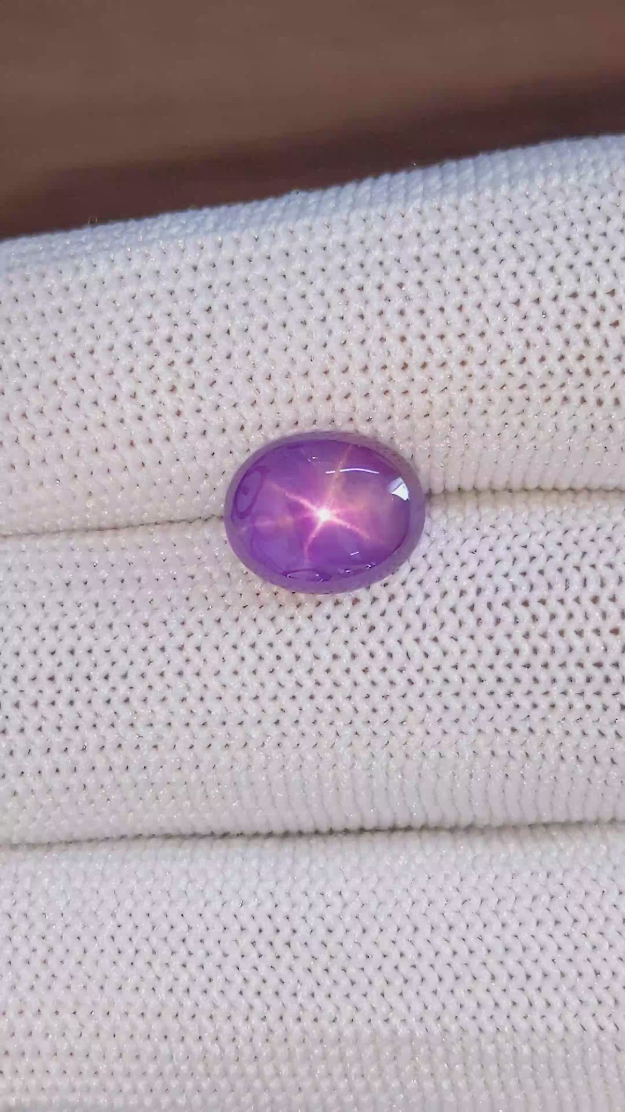 5.27 Ct. Purple Star Sapphire from Ceylon (Sri Lanka) Size Video