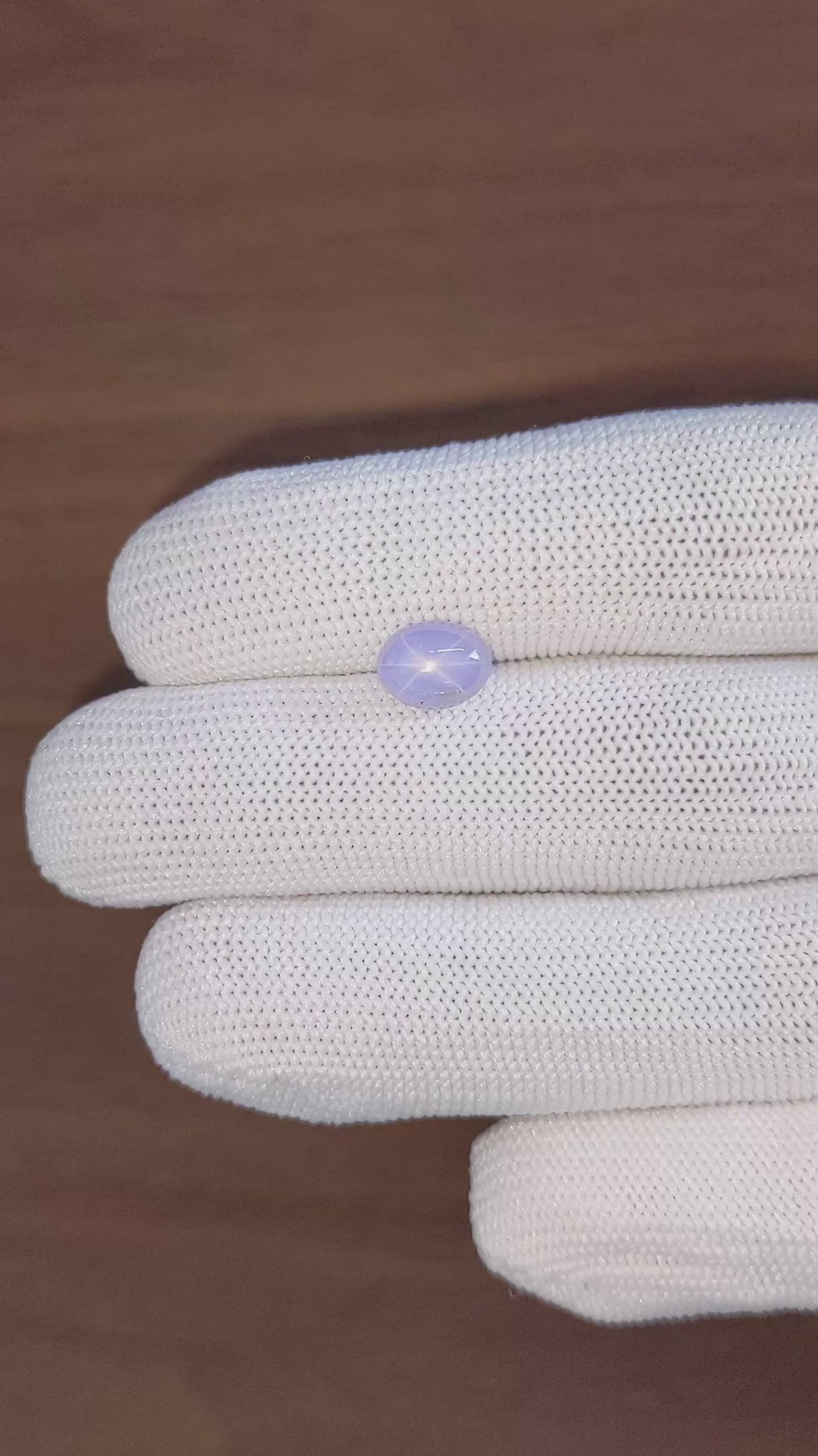 2.71 Ct. Greyish Blue Star Sapphire from Ceylon (Sri Lanka) Size Video