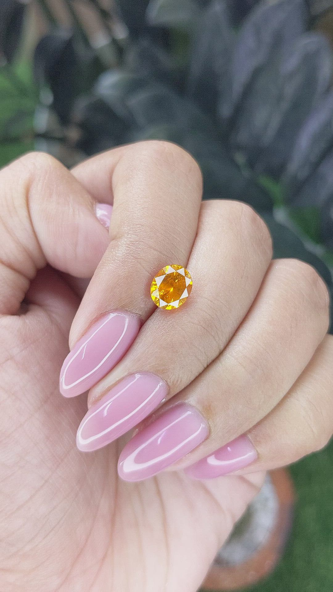 1.63 Ct. Orange Sapphire from Ceylon (Sri Lanka) Size Video