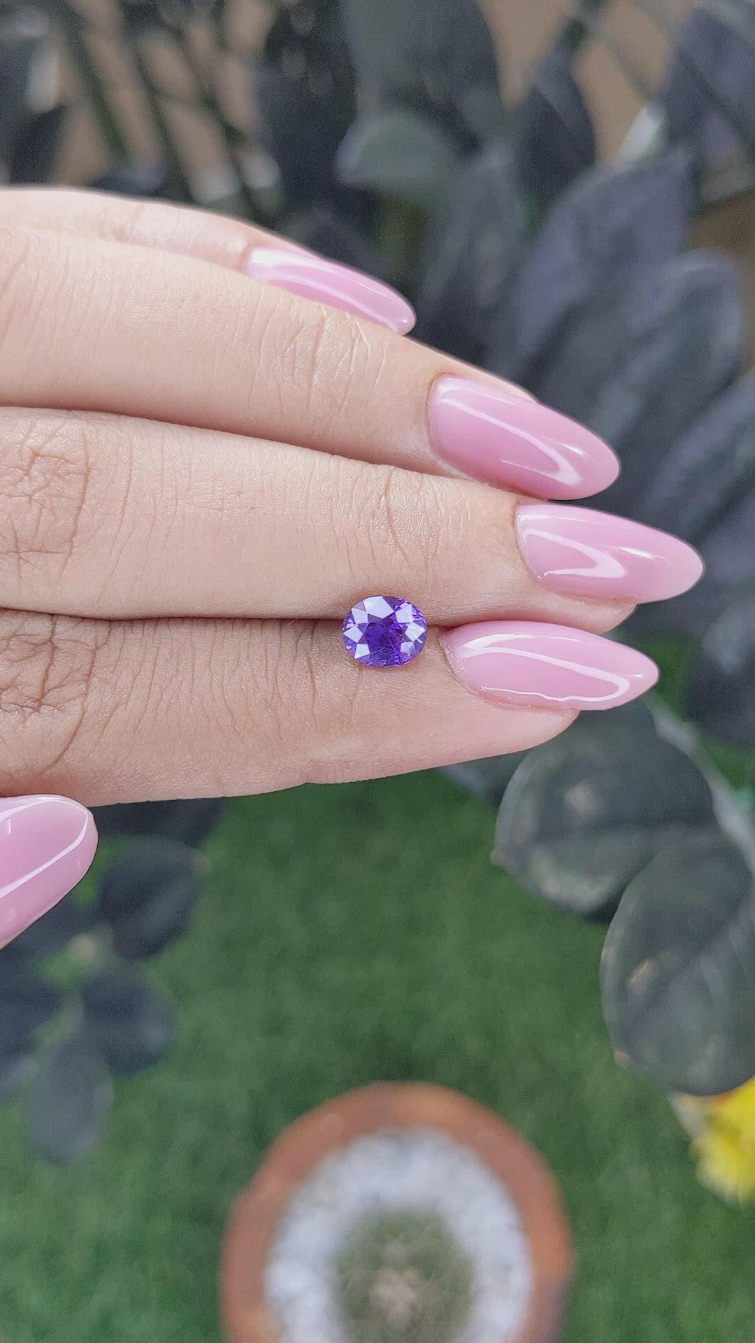 1.20 Ct. Violet Sapphire from Ceylon (Sri Lanka) Size Video