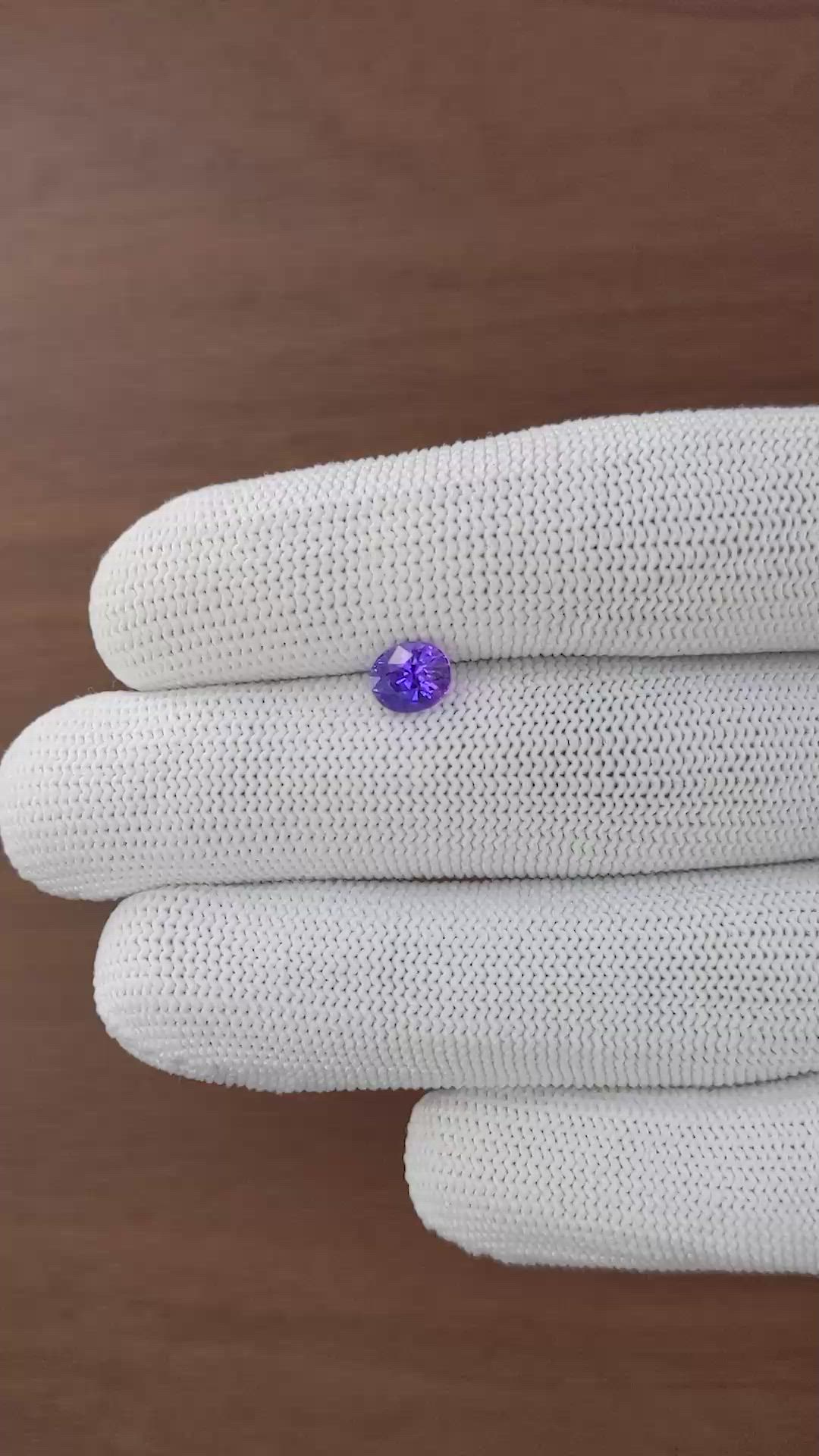 1.20 Ct. Violet Sapphire from Ceylon (Sri Lanka) Size Video