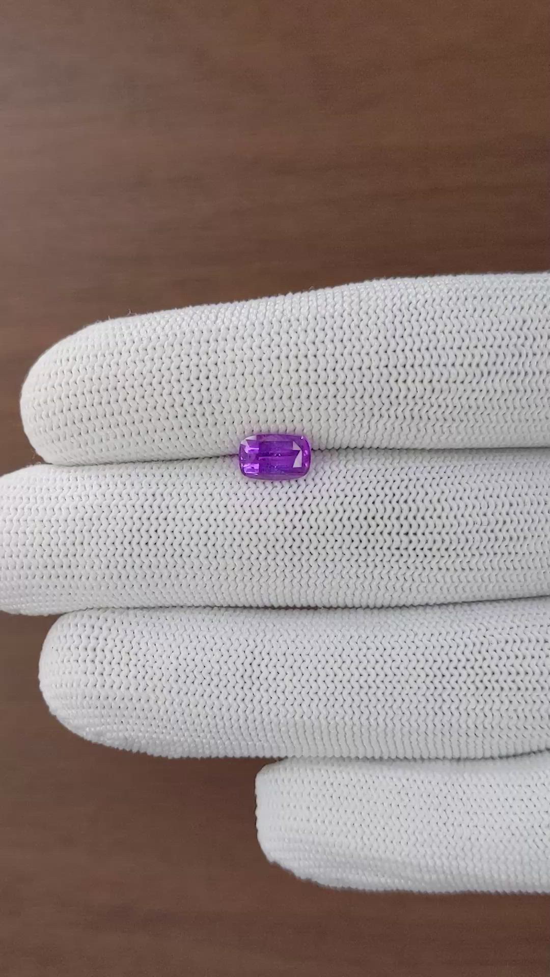 1.45 Ct. Purple Sapphire from Ceylon (Sri Lanka) Size Video