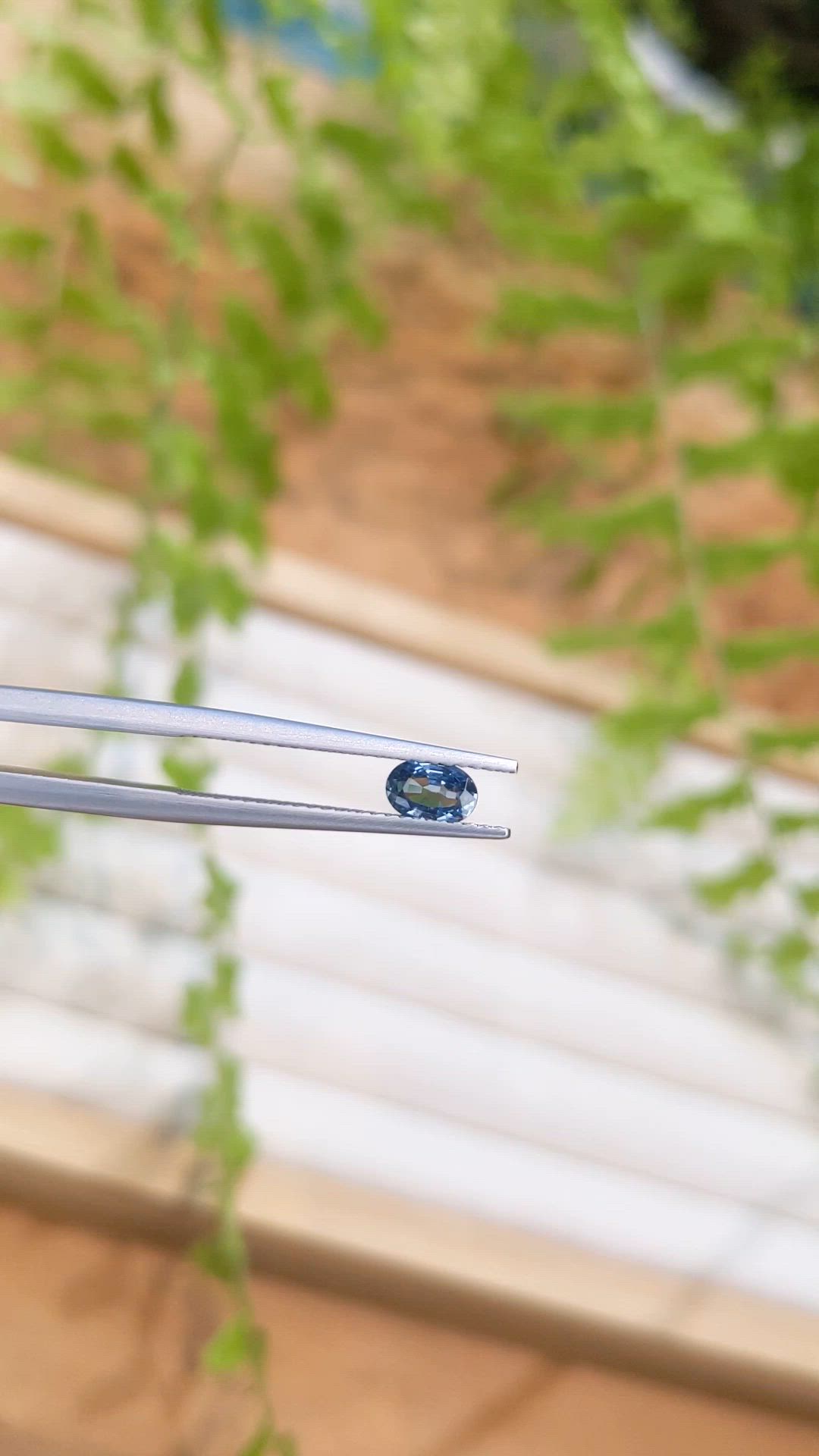 0.45 Ct. Blue Sapphire from Ceylon (Sri Lanka) Size Video