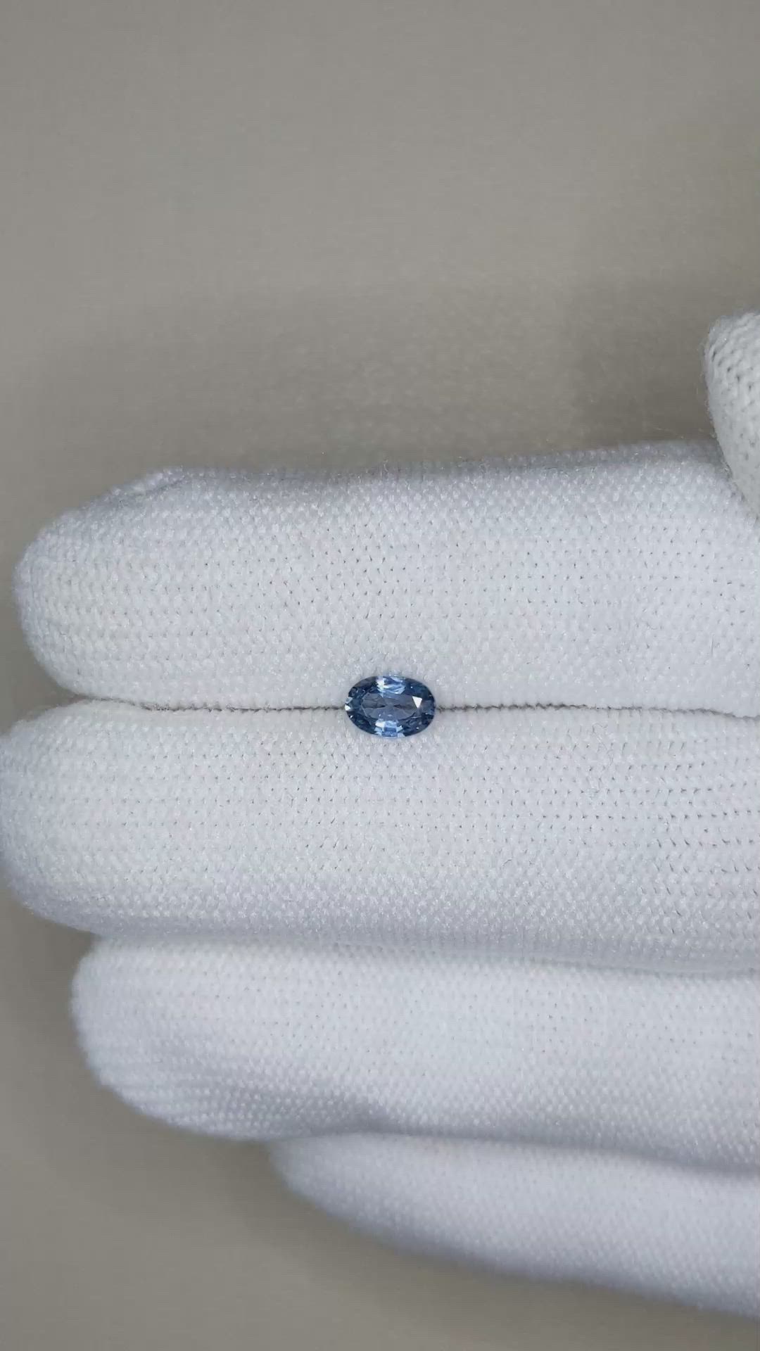 0.45 Ct. Blue Sapphire from Ceylon (Sri Lanka) Size Video
