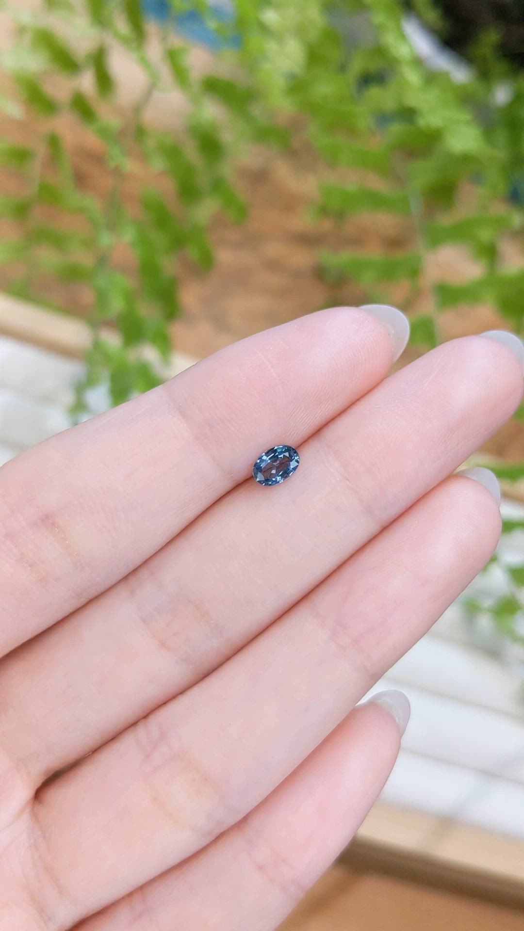 0.45 Ct. Blue Sapphire from Ceylon (Sri Lanka) Size Video