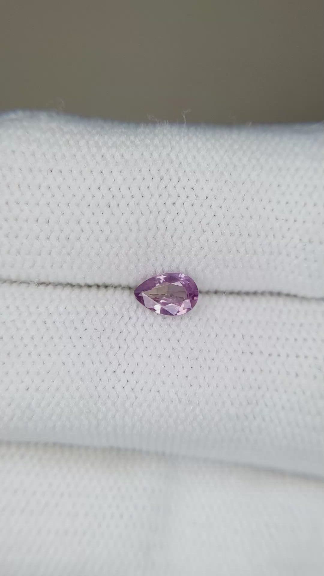 0.40 Ct. Pinkish Purple Sapphire from Ceylon (Sri Lanka) Size Video