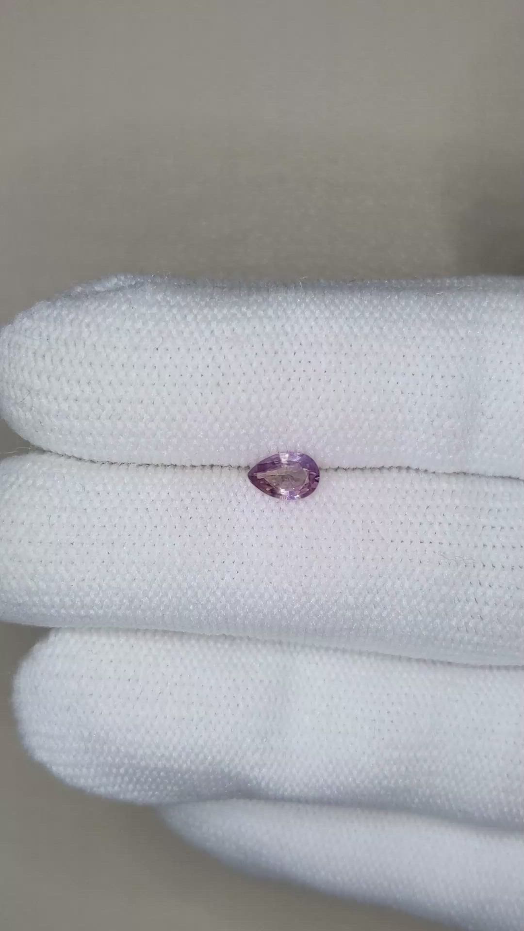 0.40 Ct. Pinkish Purple Sapphire from Ceylon (Sri Lanka) Size Video